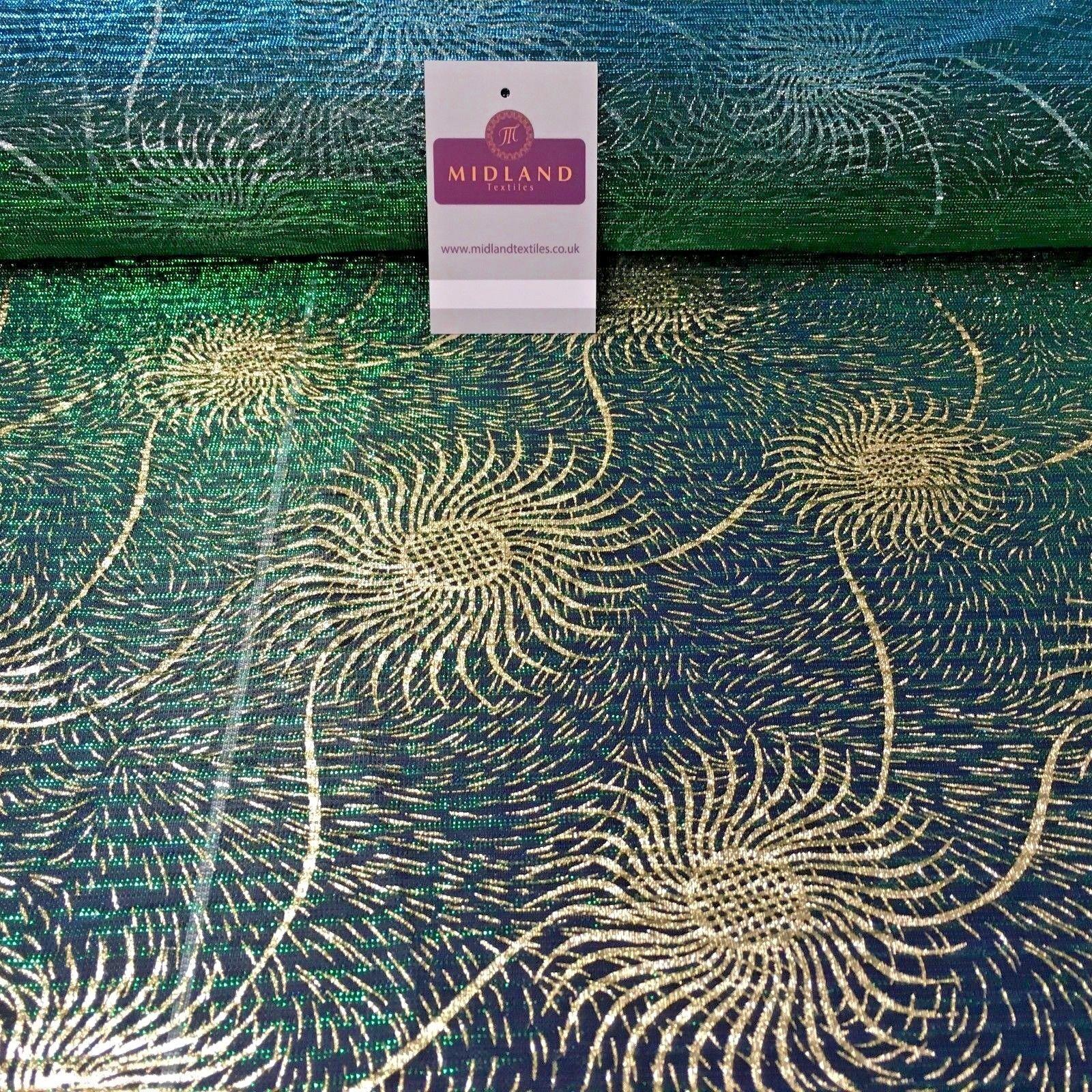 Two Tonal Pleated 1 way stretch Light Weight Gold Foil mesh Fabric 58' ME883