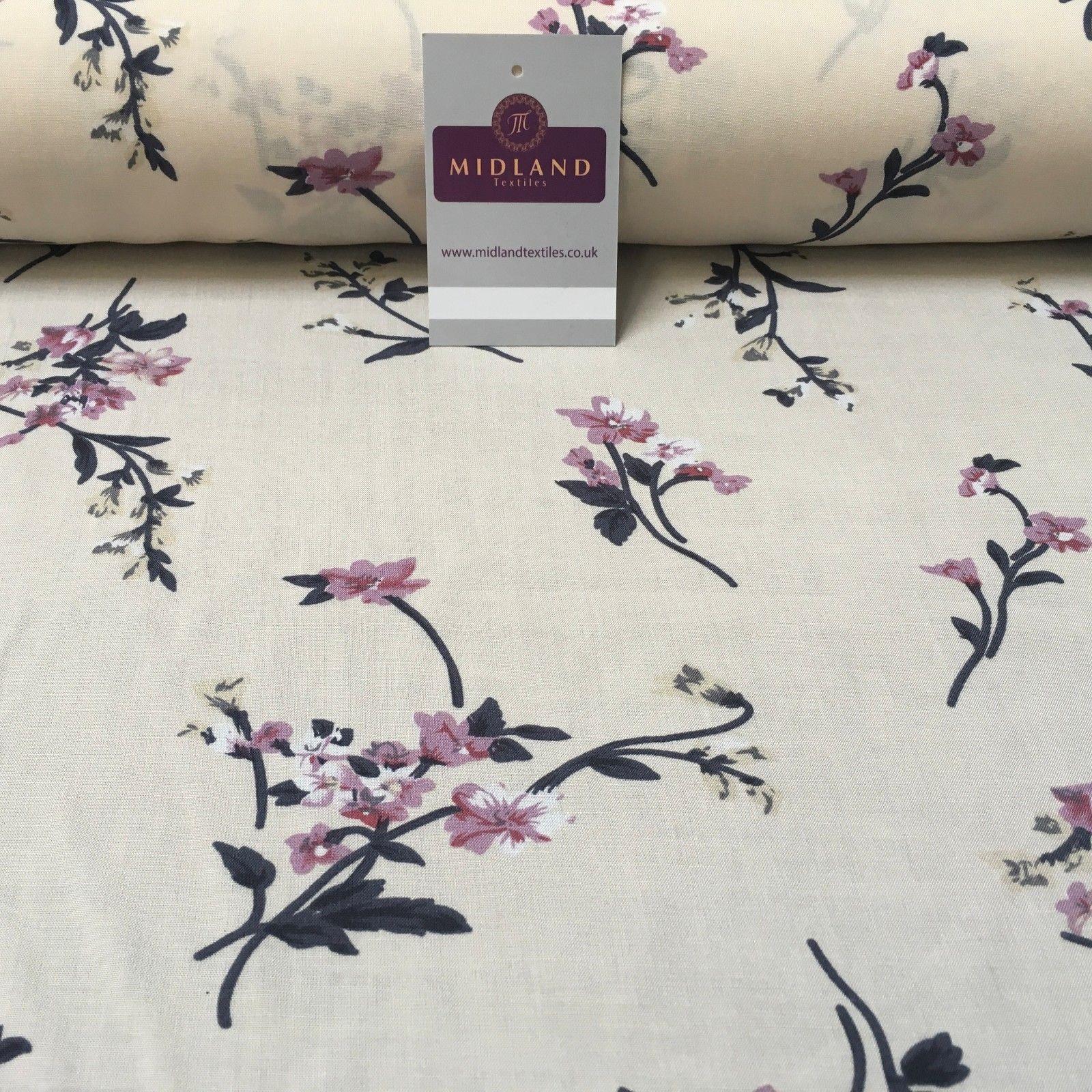 Vintage Floral Printed Viscose Dress Fabric 58' wide MA884 Mtex