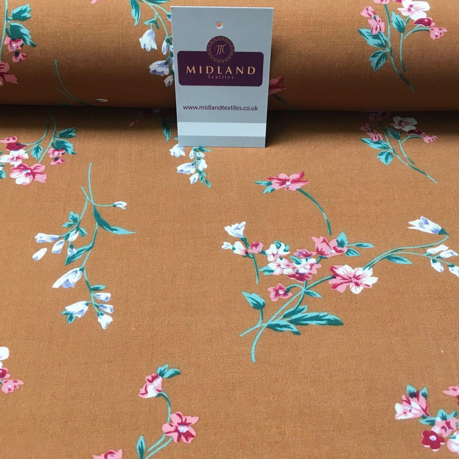 Vintage Floral Printed Viscose Dress Fabric 58' wide MA884 Mtex