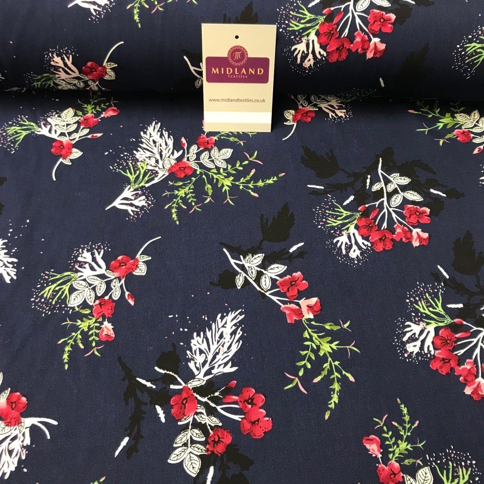 Floral Vintage Printed Viscose Dress Fabric 58' wide MA887