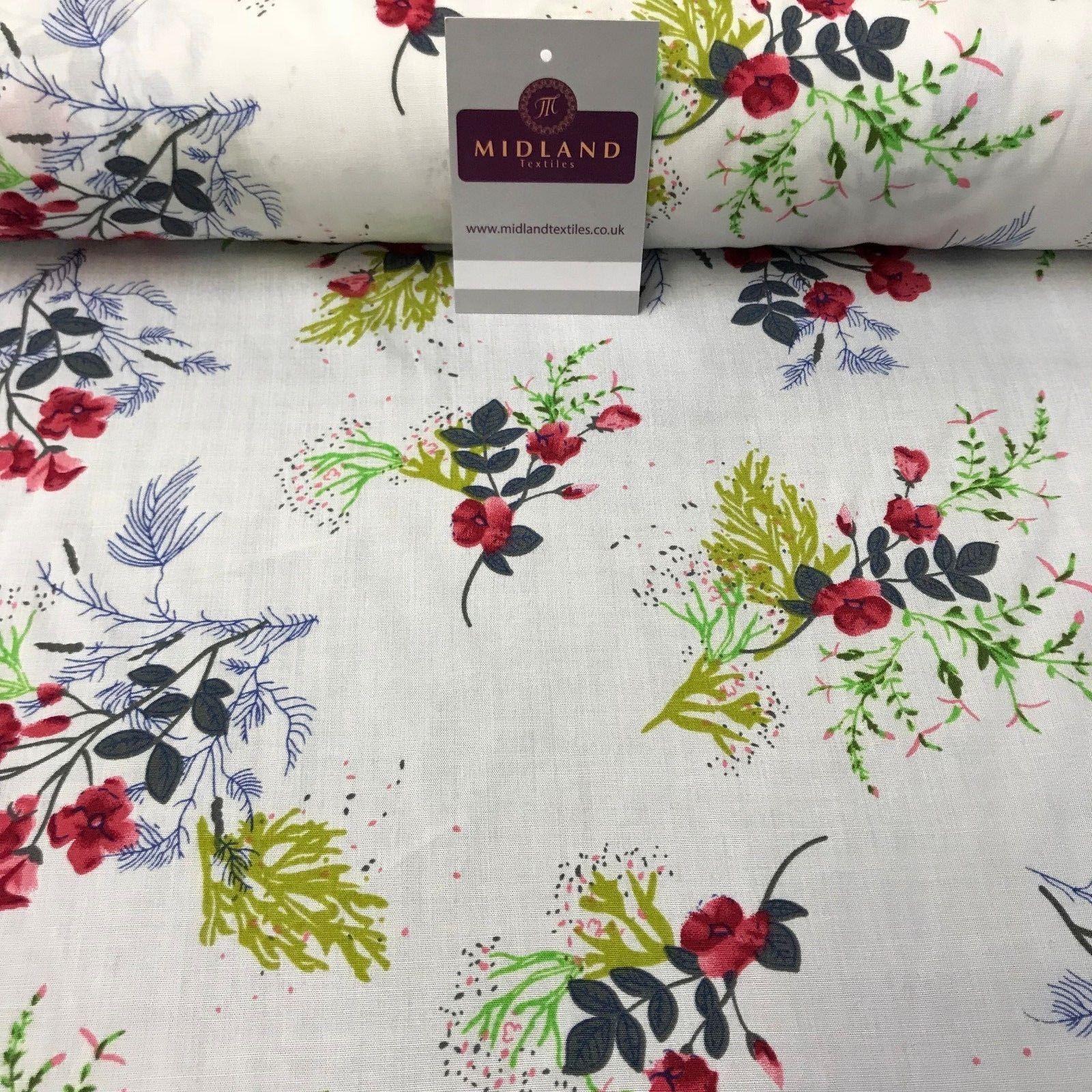 Floral Vintage Printed Viscose Dress Fabric 58" wide MA887