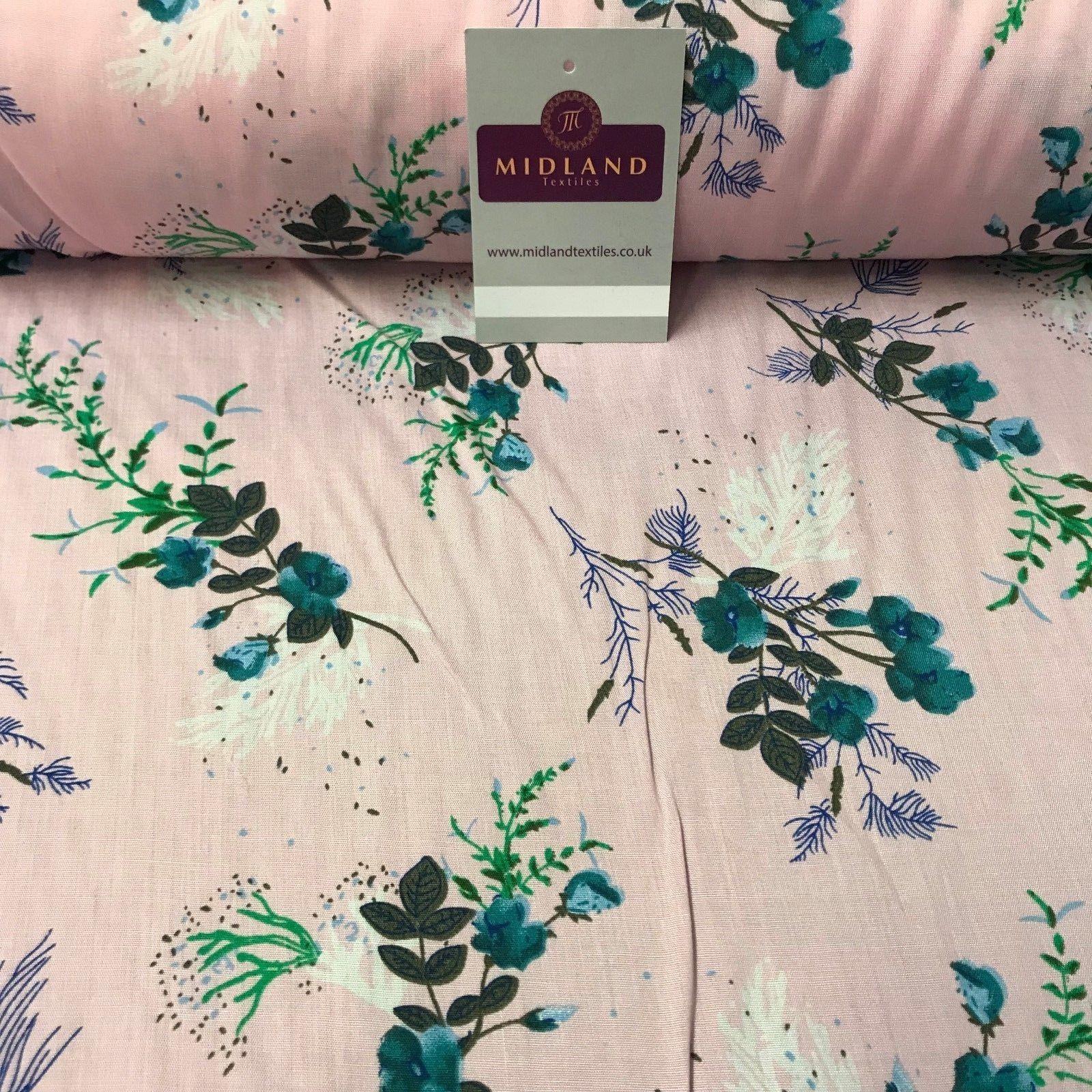 Floral Vintage Printed Viscose Dress Fabric 58' wide MA887