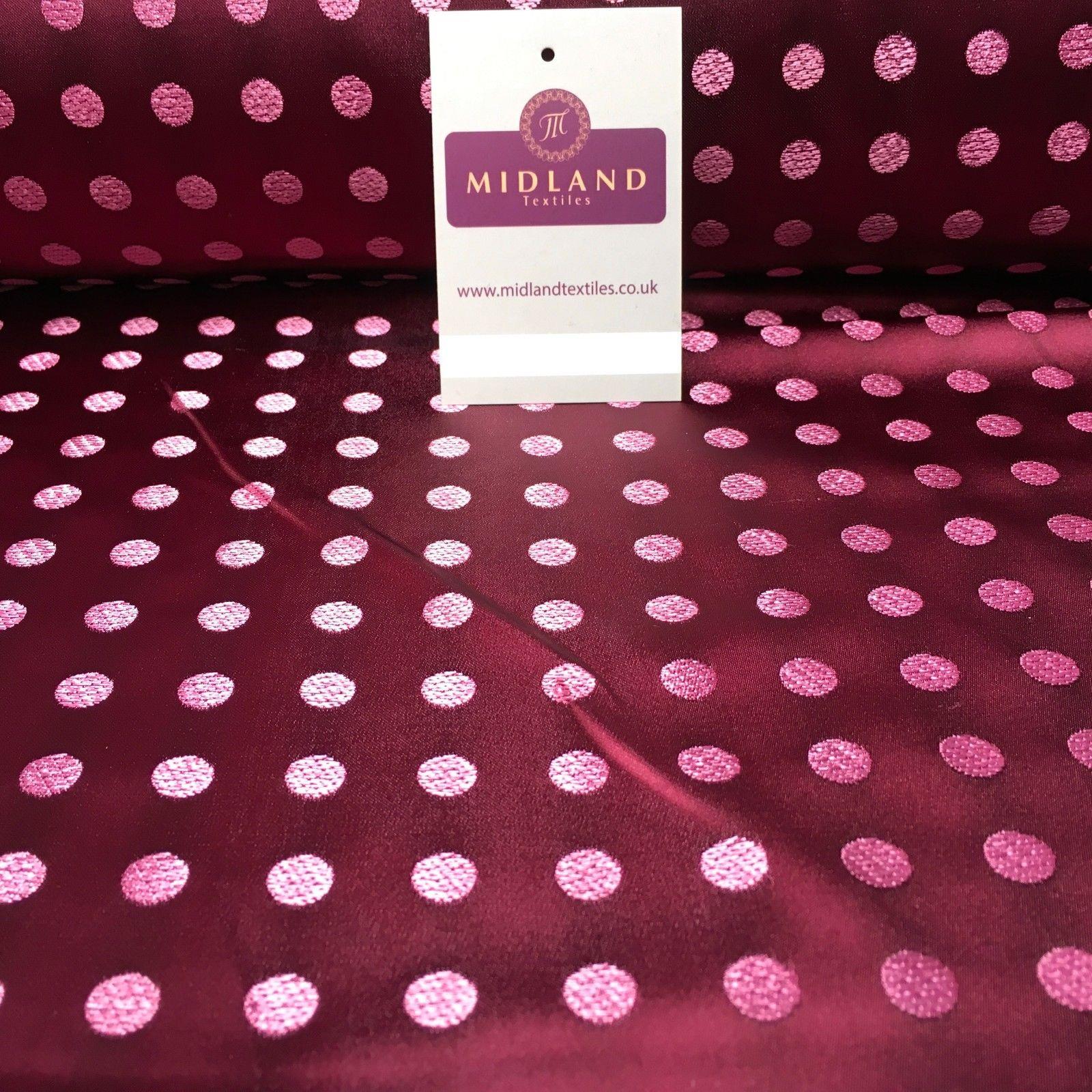 Wine Chinese Pink polka dot Satin Brocade Dress Fabric 44" Wide M395-21 Mtex