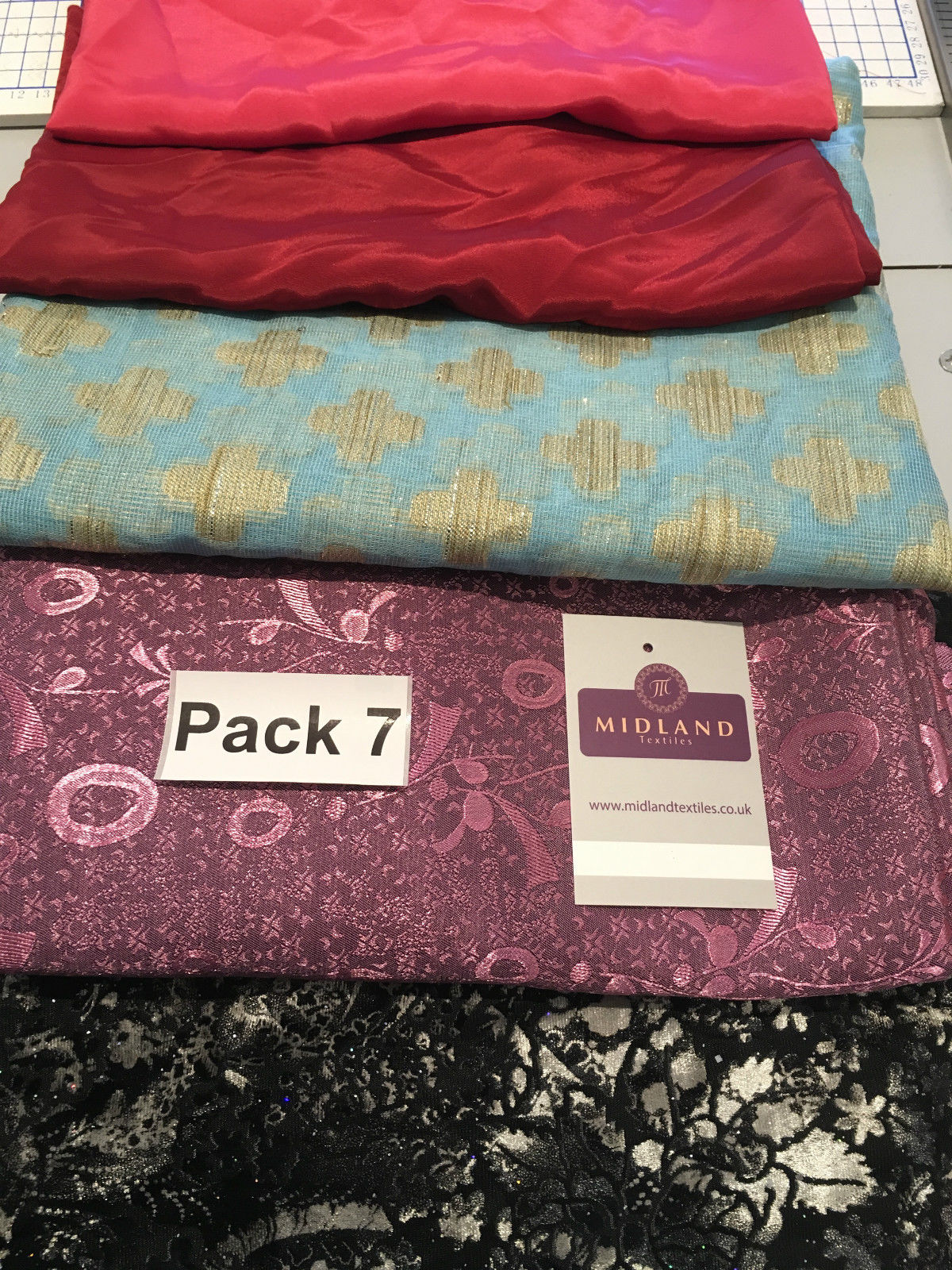 Mixed Assorted fabric Pack of 5 remnants patchwork quilting crafting M630 Mtex