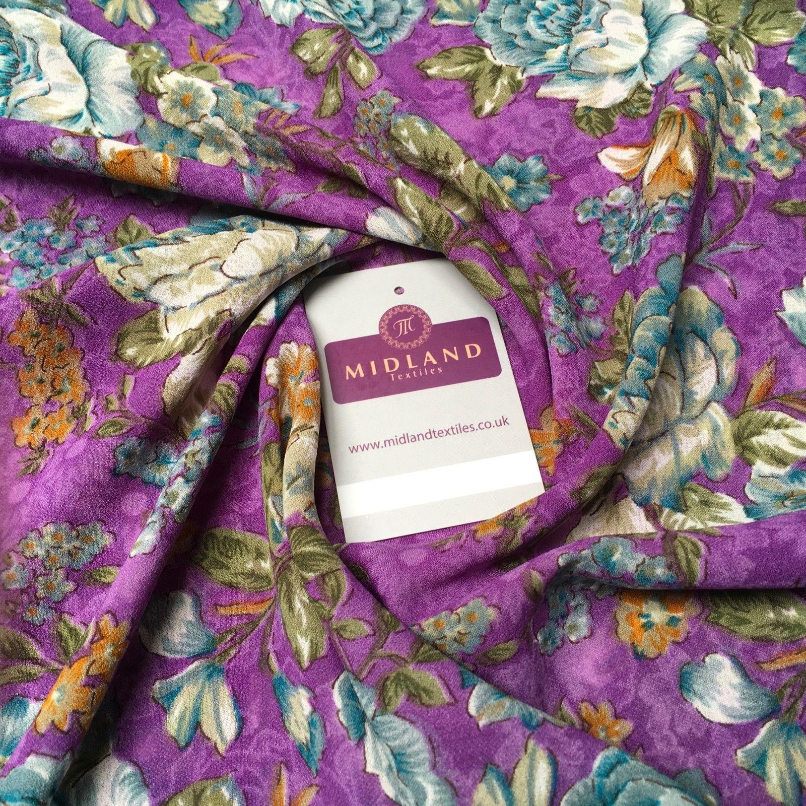 Lightweight Floral Printed Rayon Crepe dress fabric 39' wide M664