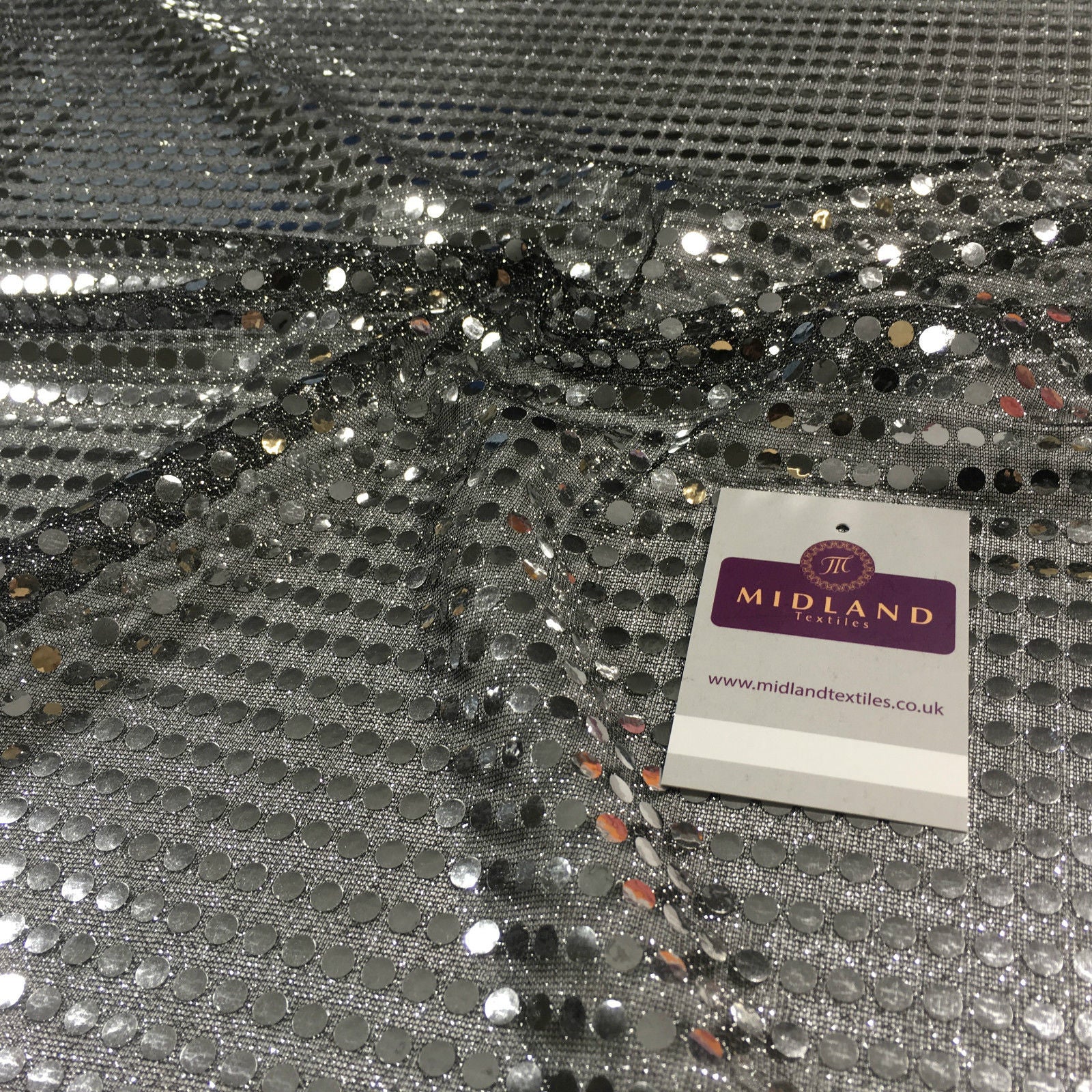 6mm Sequin fabric shiny sparkly material fancy dress costume Per Metre M63 Mtex