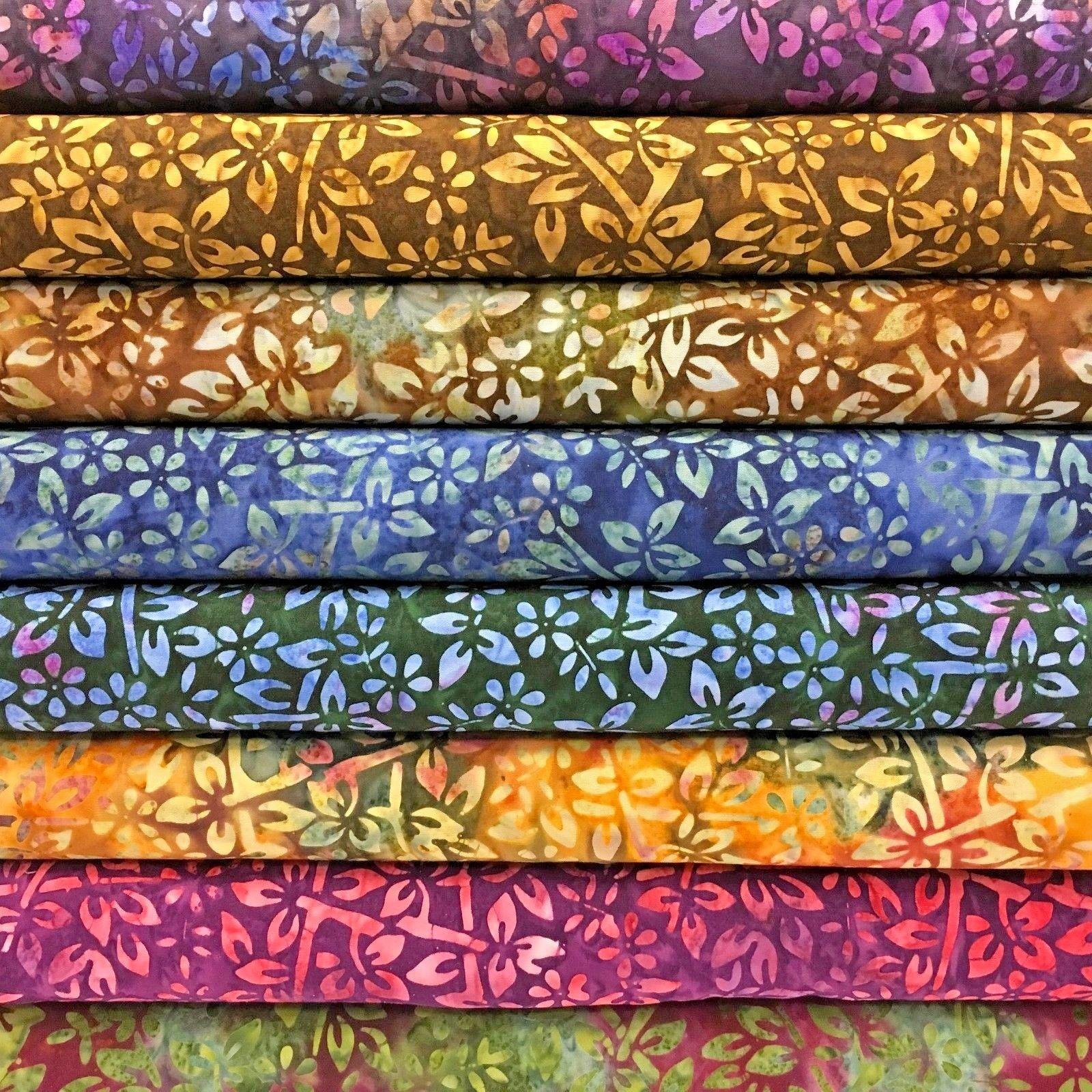 Bali Batik Floral leaves 100% Cotton Patchwork fabric 45' Wide MK902 Mtex