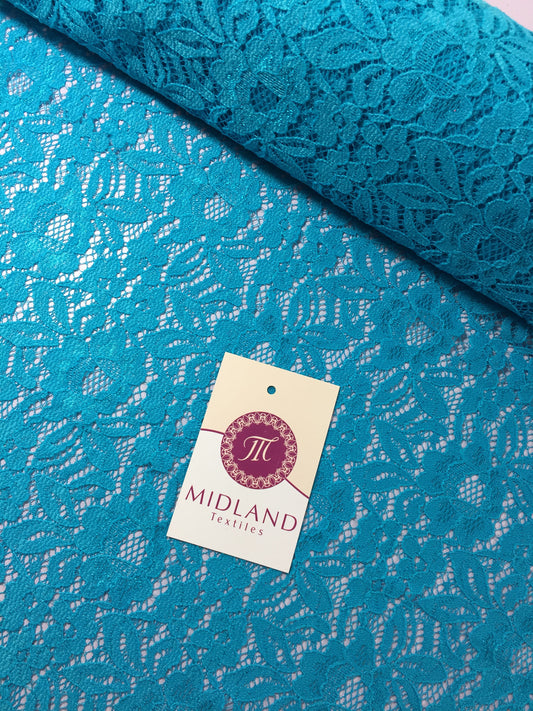 Floral Soft Lace Semi Transparent 4 way stretch Fabric 55" wide M186-14 Mtex - Midland Textiles & Fabric