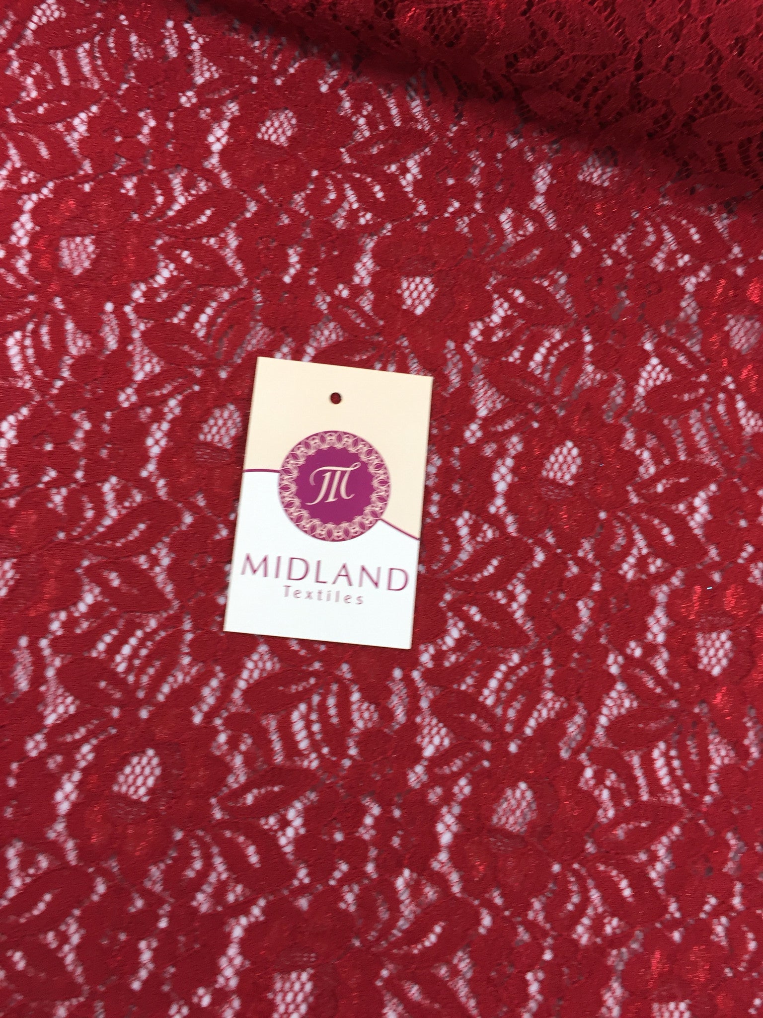Floral Soft Lace Semi Transparent 4 way stretch Fabric 55" wide M186-14 Mtex - Midland Textiles & Fabric