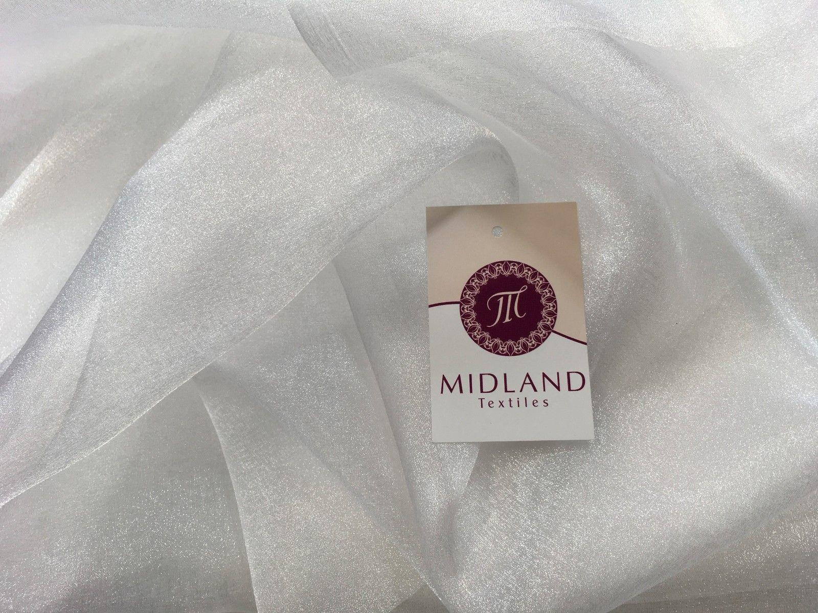 CRYSTAL ORGANZA WEDDING BRIDAL DANCE VEIL DRESS FABRIC MATERIAL 45' WIDE M111