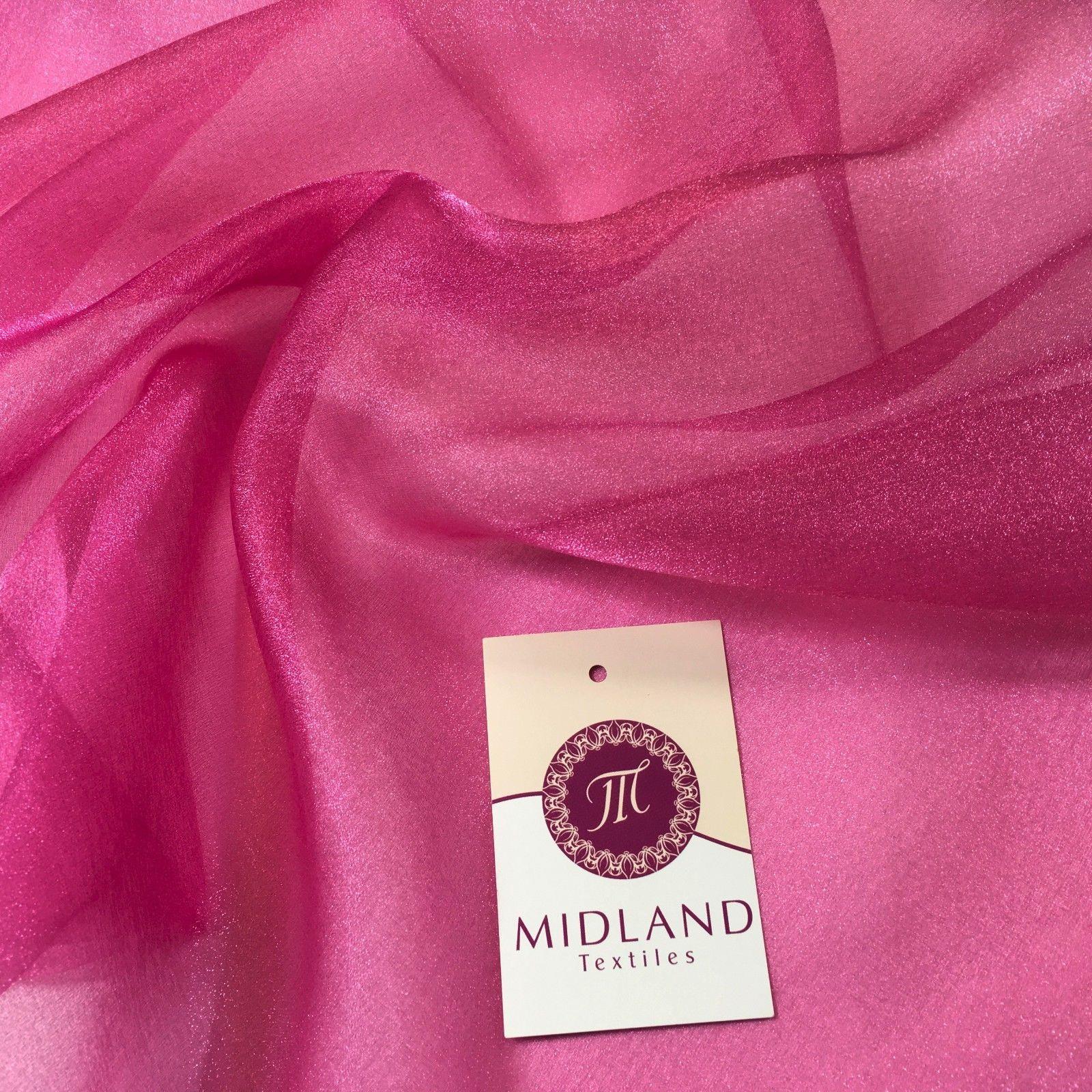 CRYSTAL ORGANZA WEDDING BRIDAL DANCE VEIL DRESS FABRIC MATERIAL 45' WIDE M111