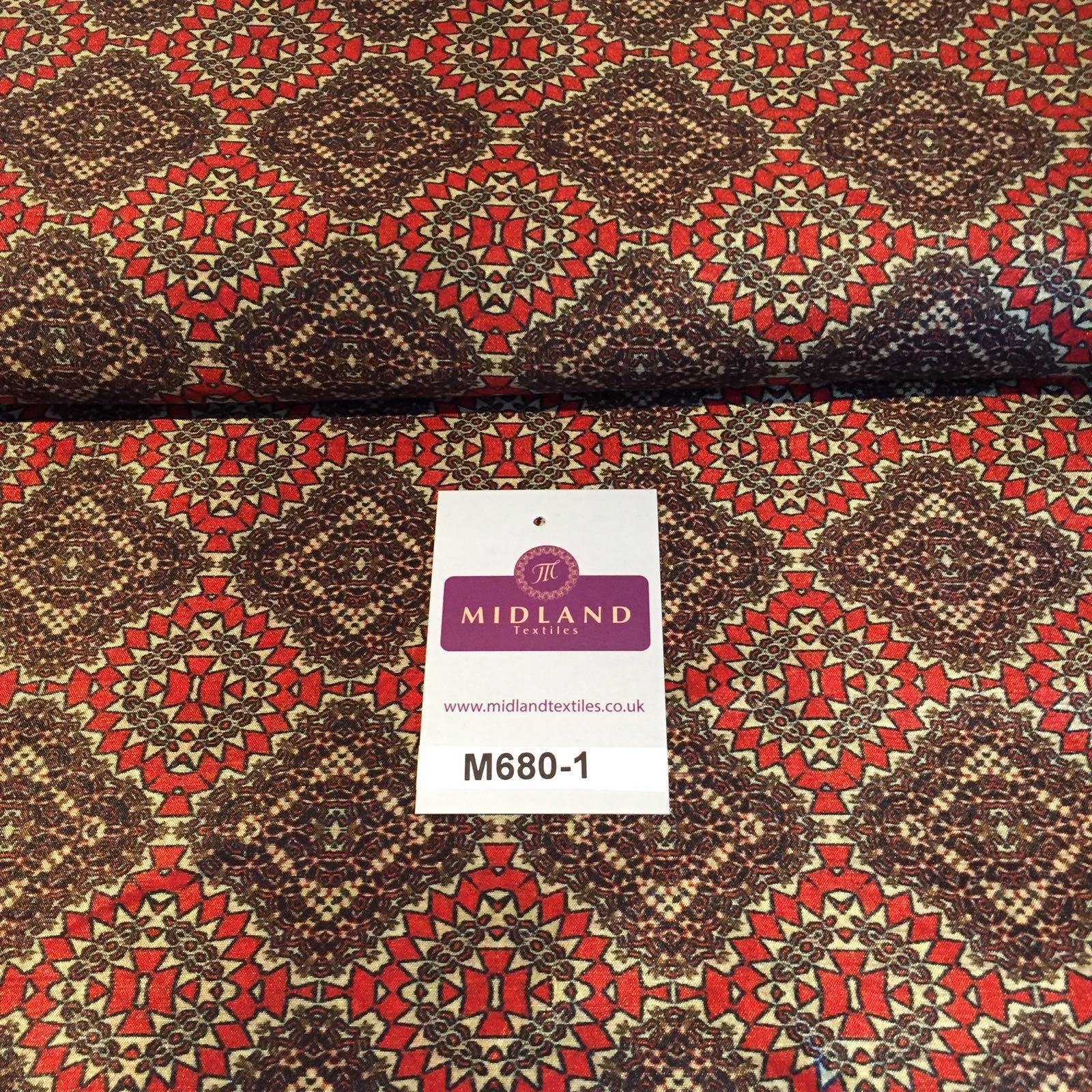 Woven Tussar 100% Silk Printed dress and cushion Fabric 44' M680 Mtex