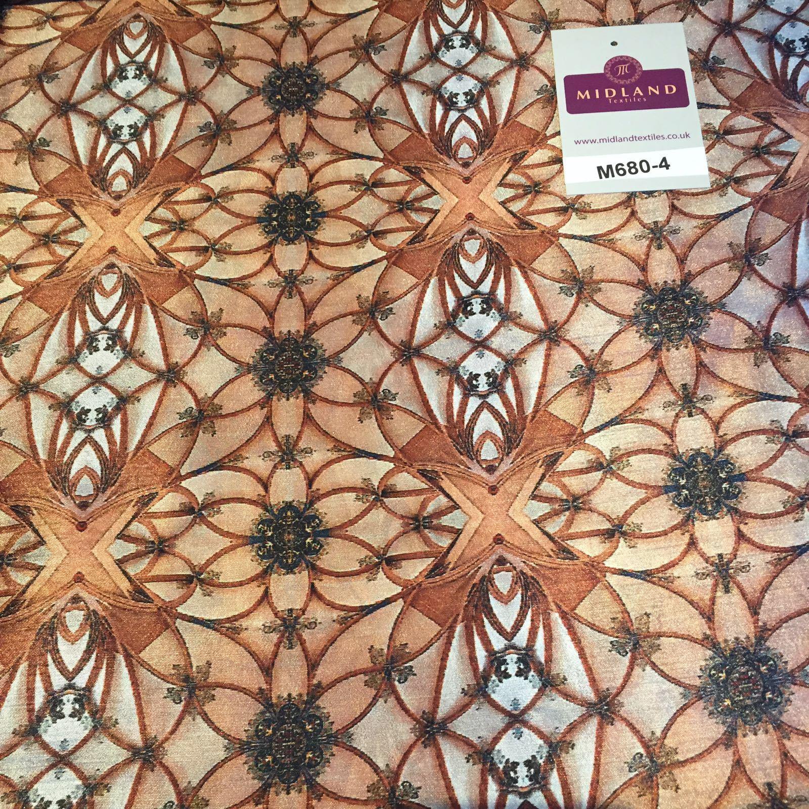 Woven Tussar 100% Silk Printed dress and cushion Fabric 44" M680 Mtex