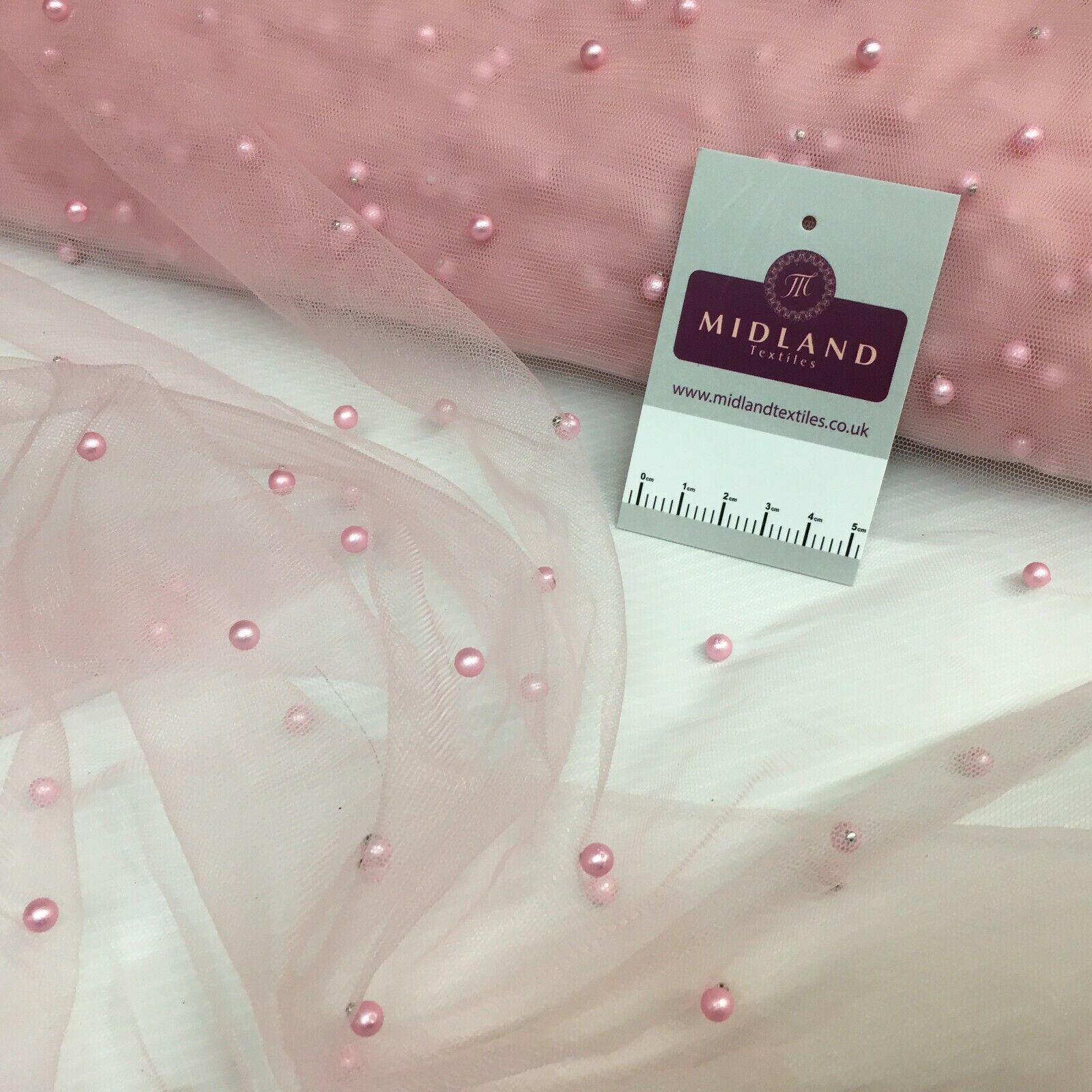 Beaded Pearl Tulle Net Dress Wedding bridal Décor Fabric M1534 Mtex