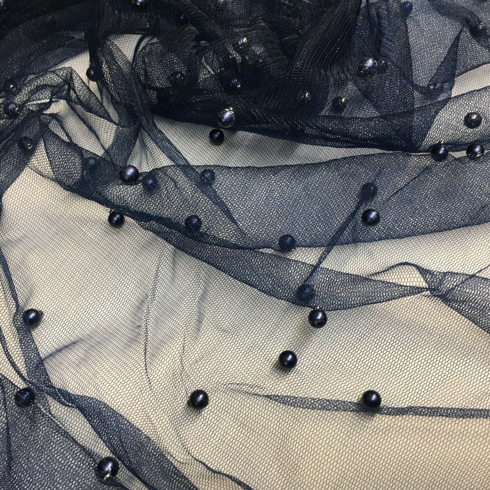Beaded Pearl Tulle Net Dress Wedding bridal Décor Fabric M1534 Mtex