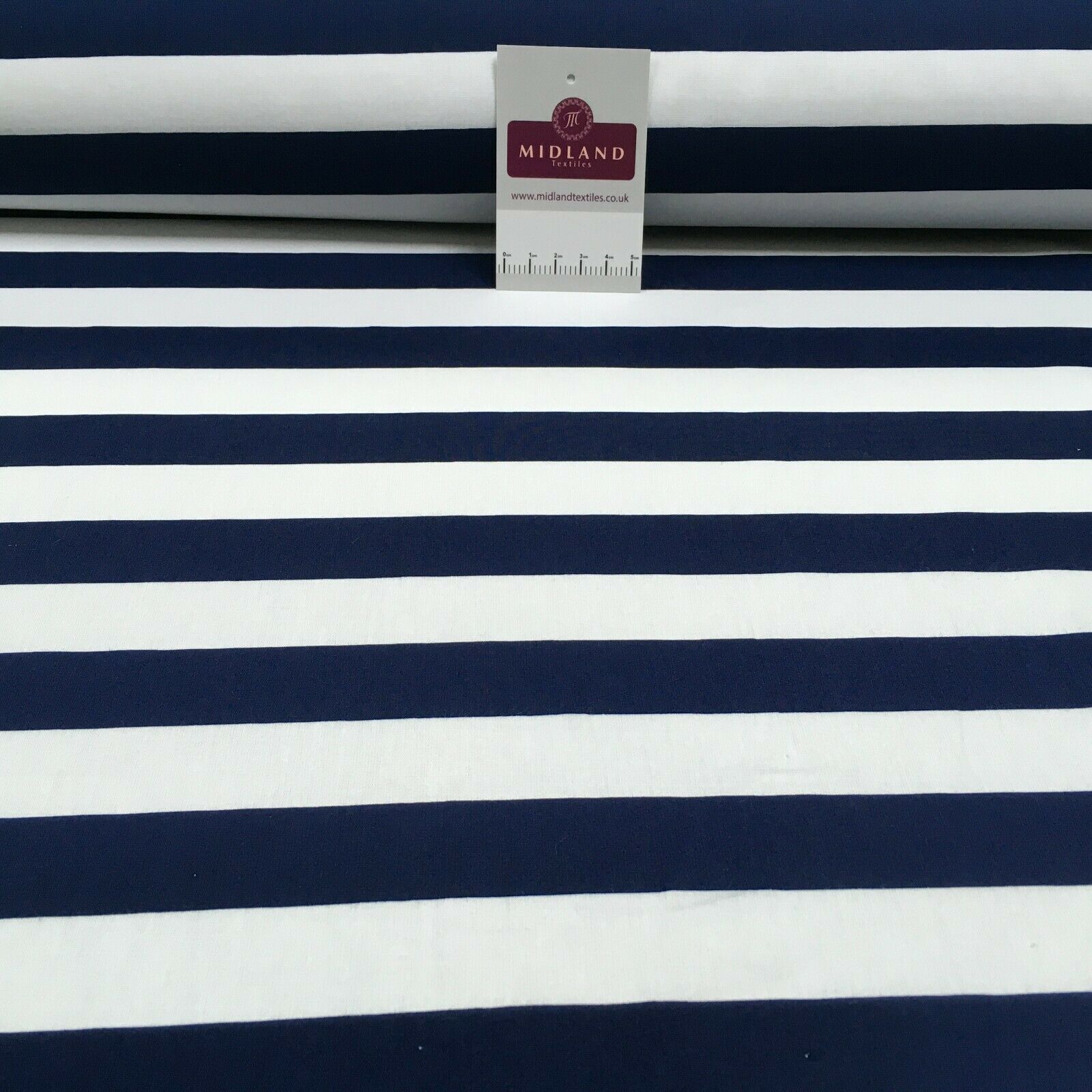 2.5cm Candy Striped Cotton Poplin shirting, dress Fabric M1490 Mtex