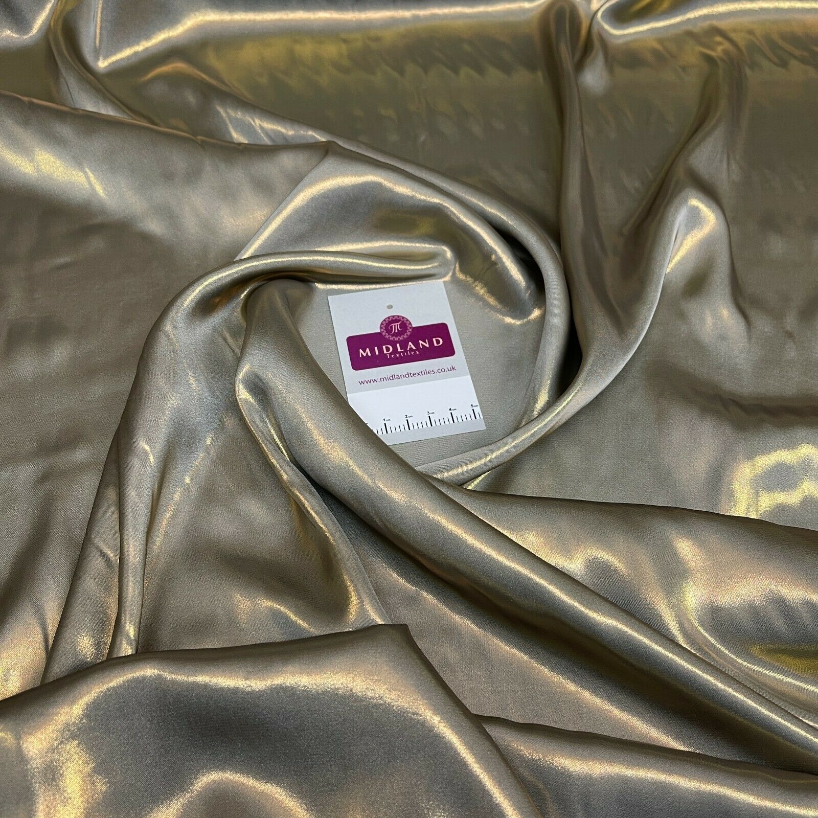 Silky Lightweight Charmeuse Shimmer Satin Foil Non-Stretch fabric M1535