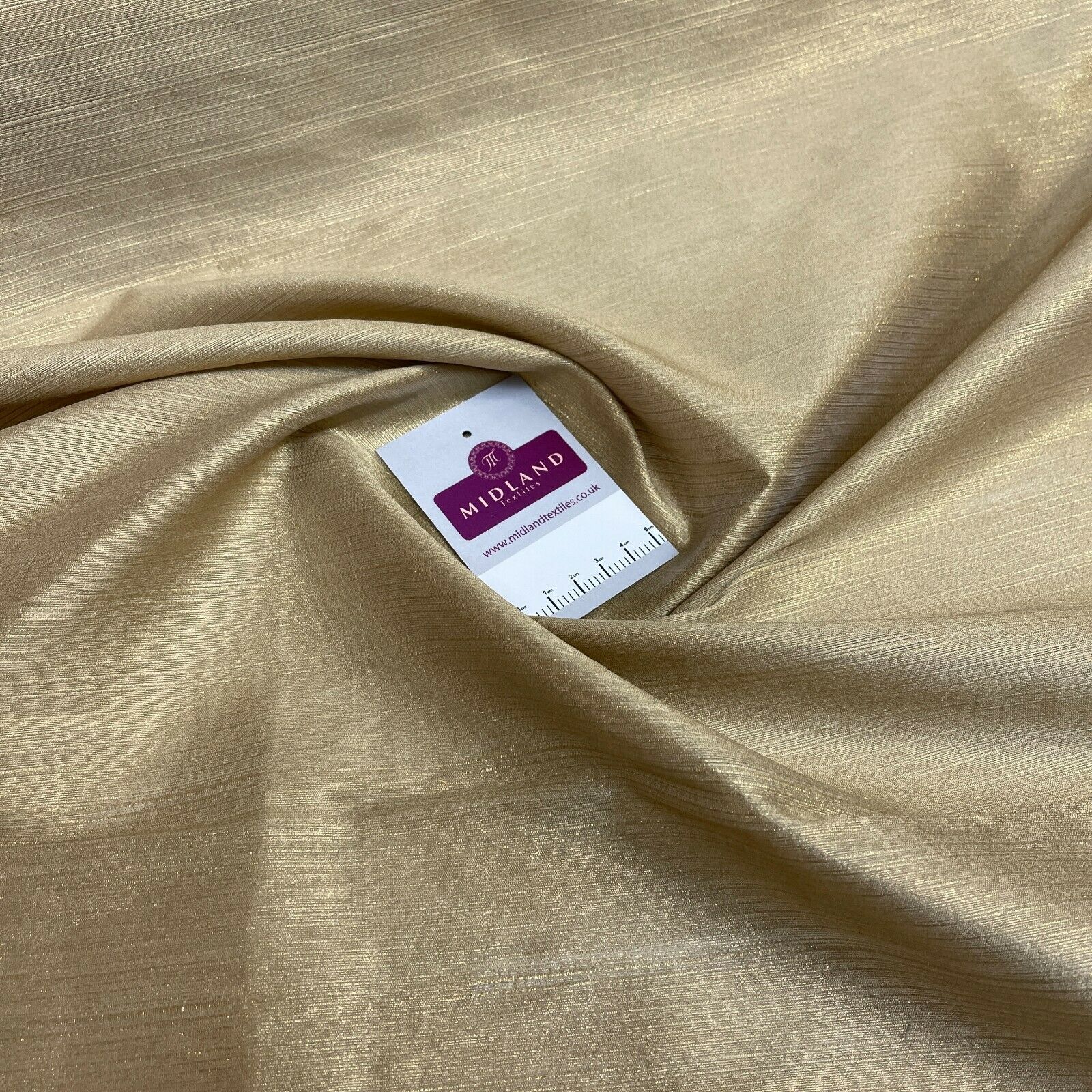 Gold Shimmer Raw Faux Silk Dupion Shantung Dress Fabric M1519 Mtex
