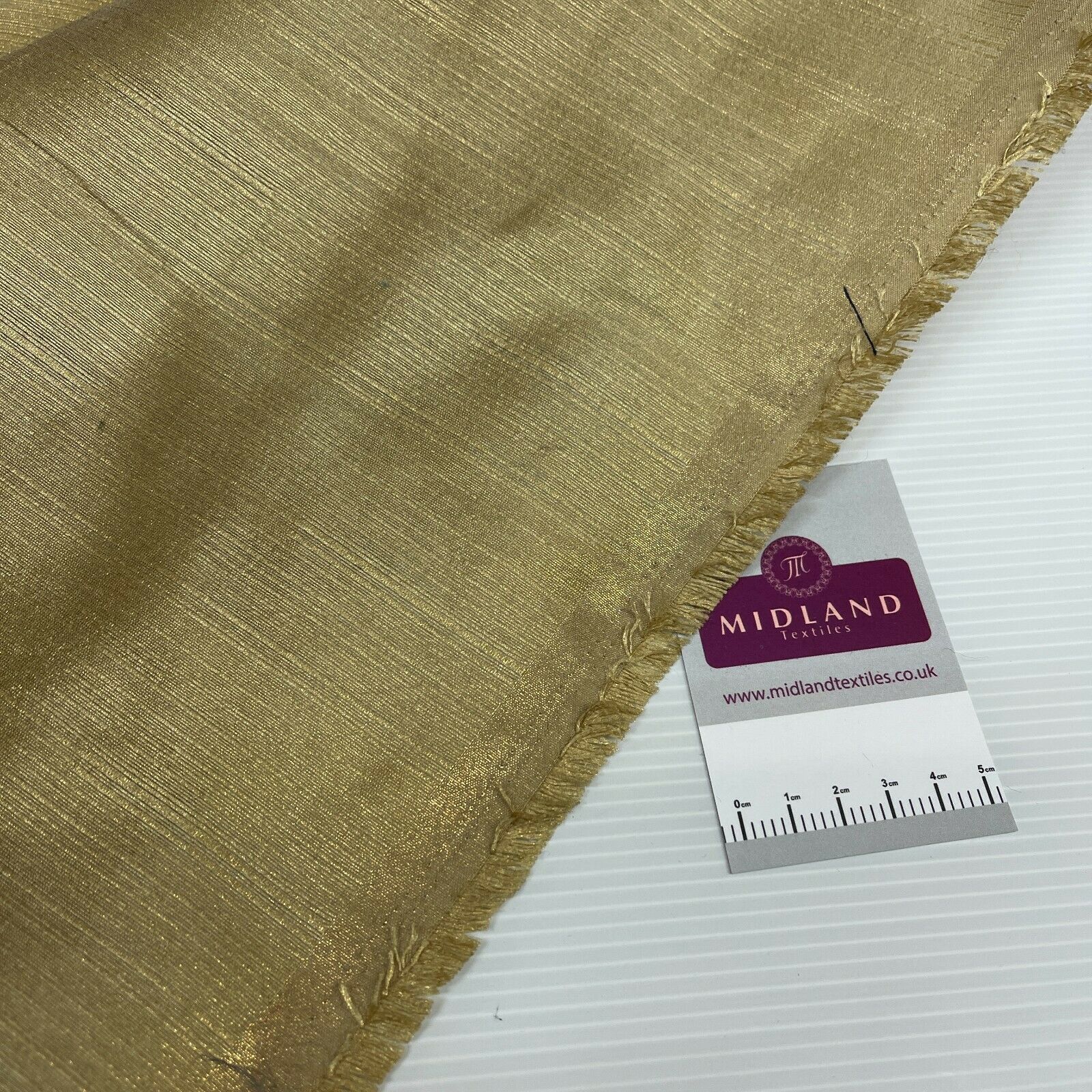 Gold Shimmer Raw Faux Silk Dupion Shantung Dress Fabric M1519 Mtex