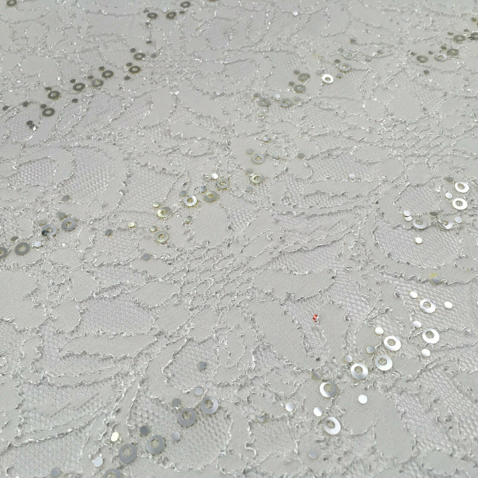 Bridal Raschel floral Lace corded with sequins dress fabric M1434