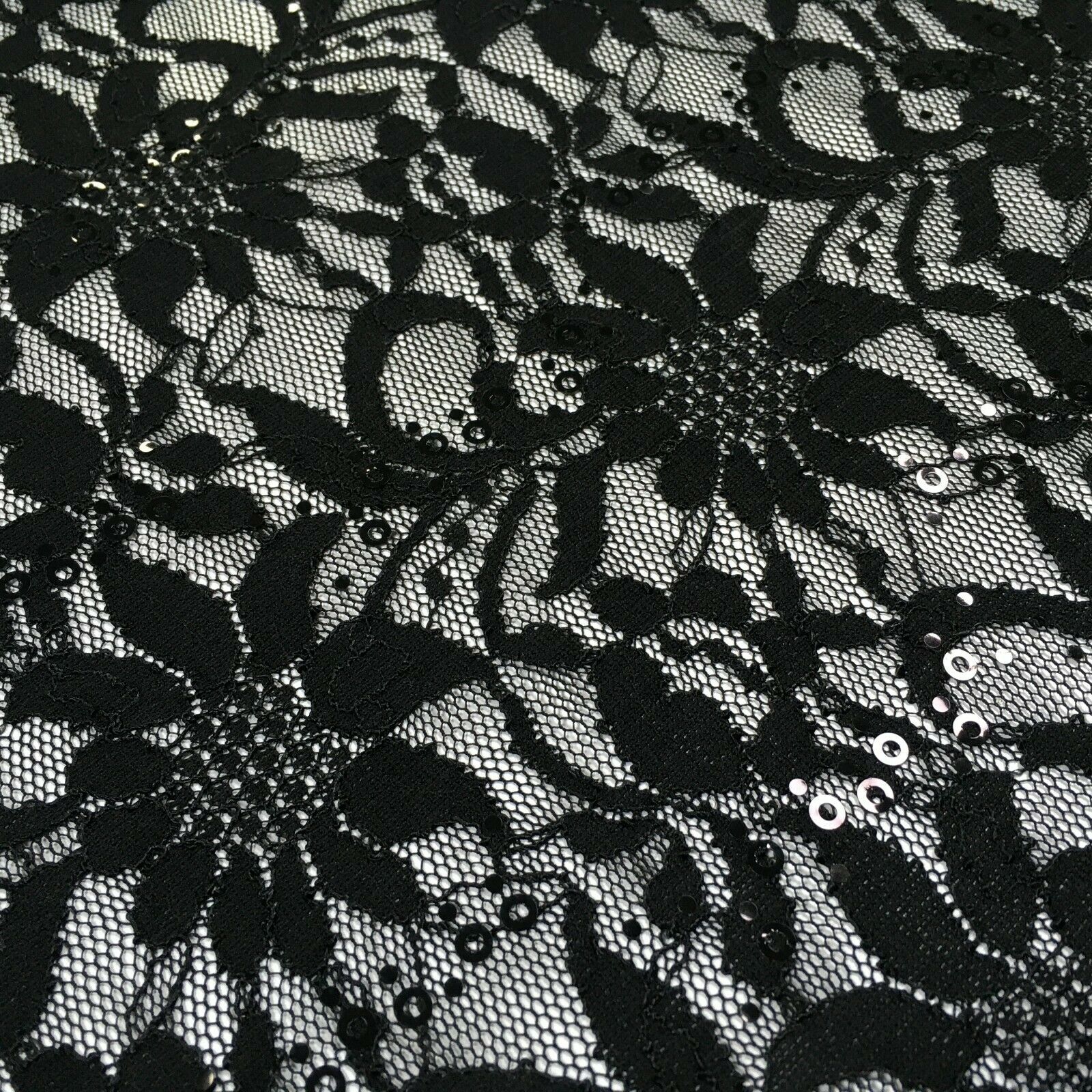 Bridal Raschel floral Lace corded with sequins dress fabric M1434