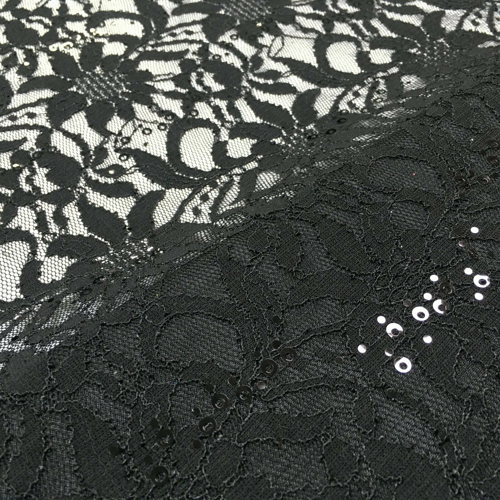 Bridal Raschel floral Lace corded with sequins dress fabric M1434