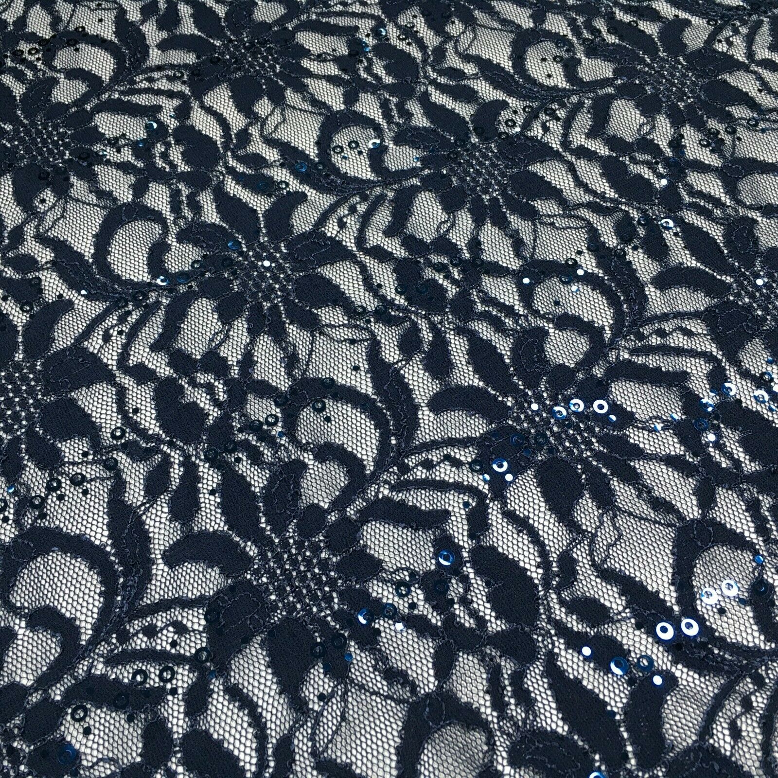 Bridal Raschel floral Lace corded with sequins dress fabric M1434