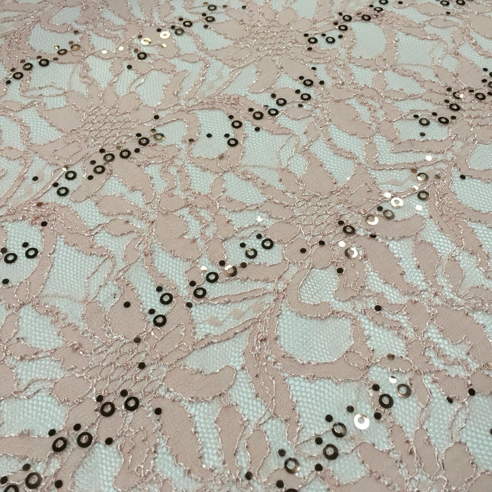 Bridal Raschel floral Lace corded with sequins dress fabric M1434