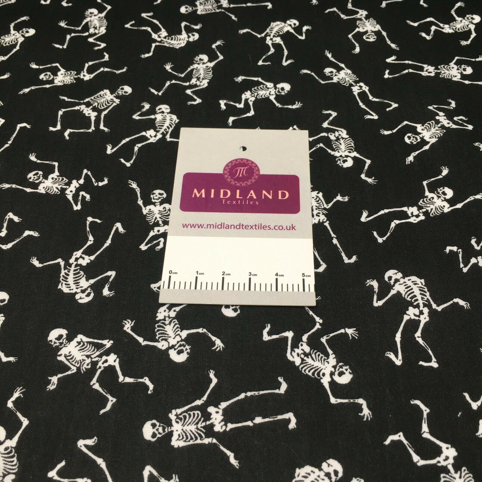 Halloween Skeleton Printed poly cotton fabric M1544 Mtex