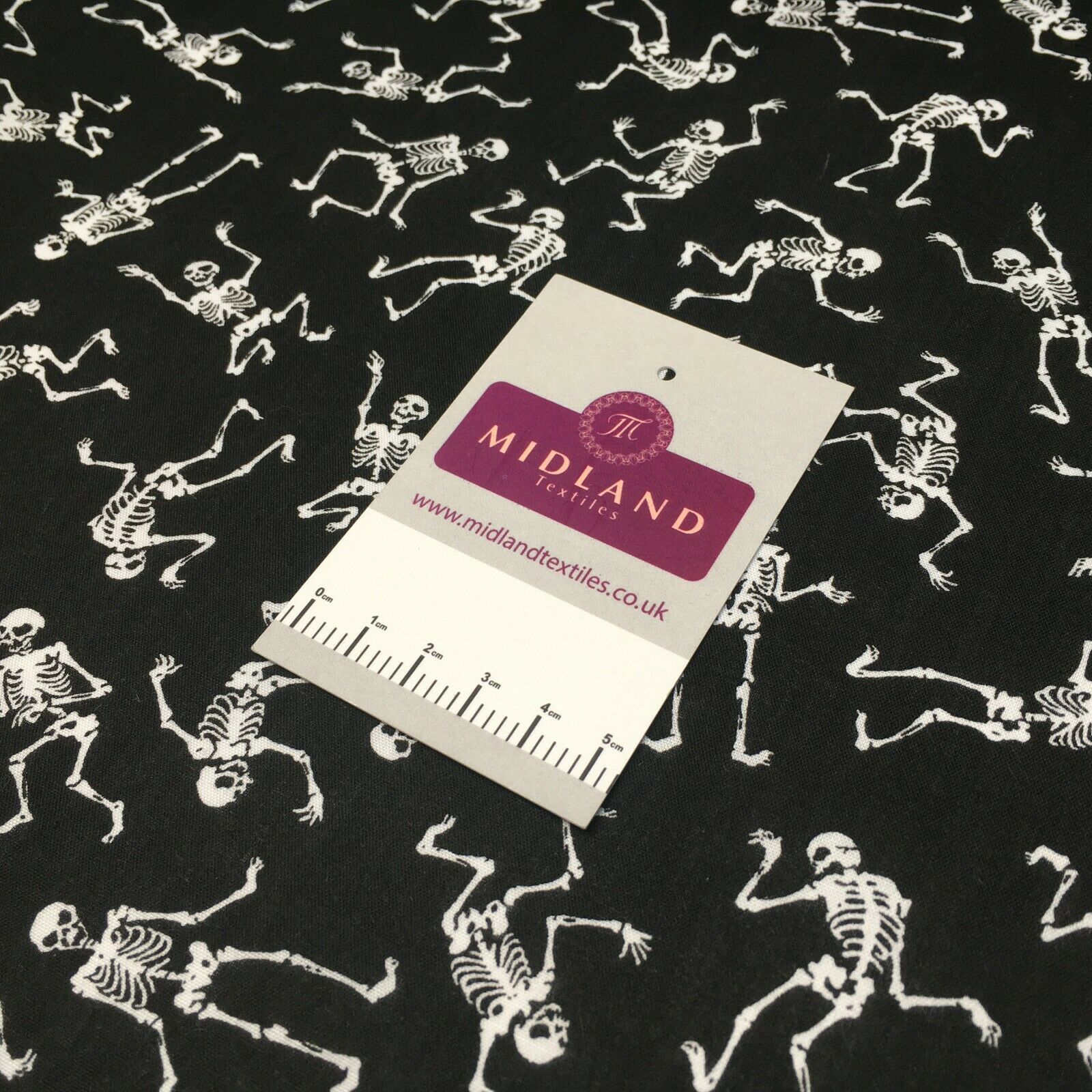 Halloween Skeleton Printed poly cotton fabric M1544 Mtex