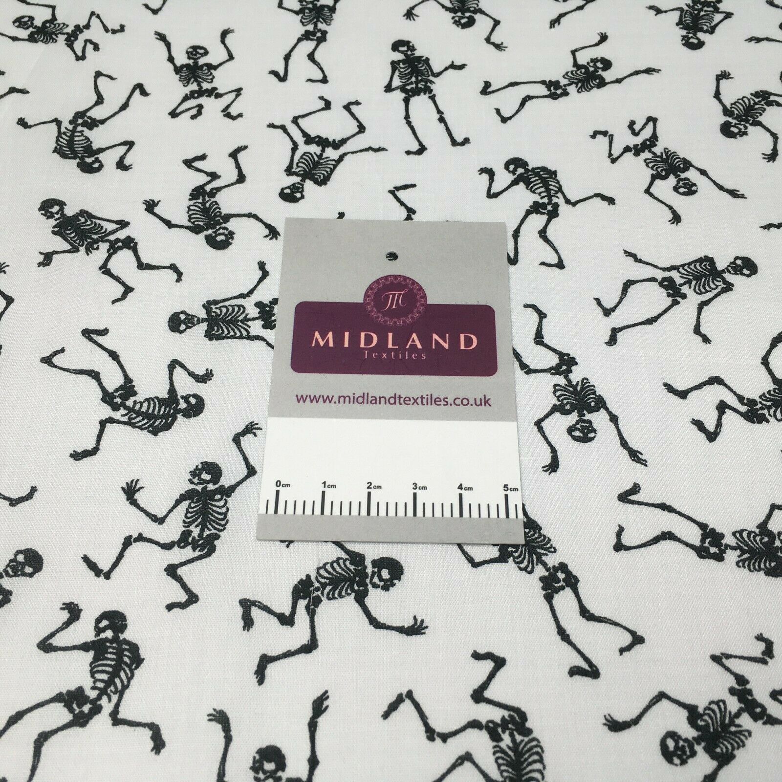 Halloween Skeleton Printed poly cotton fabric M1544 Mtex