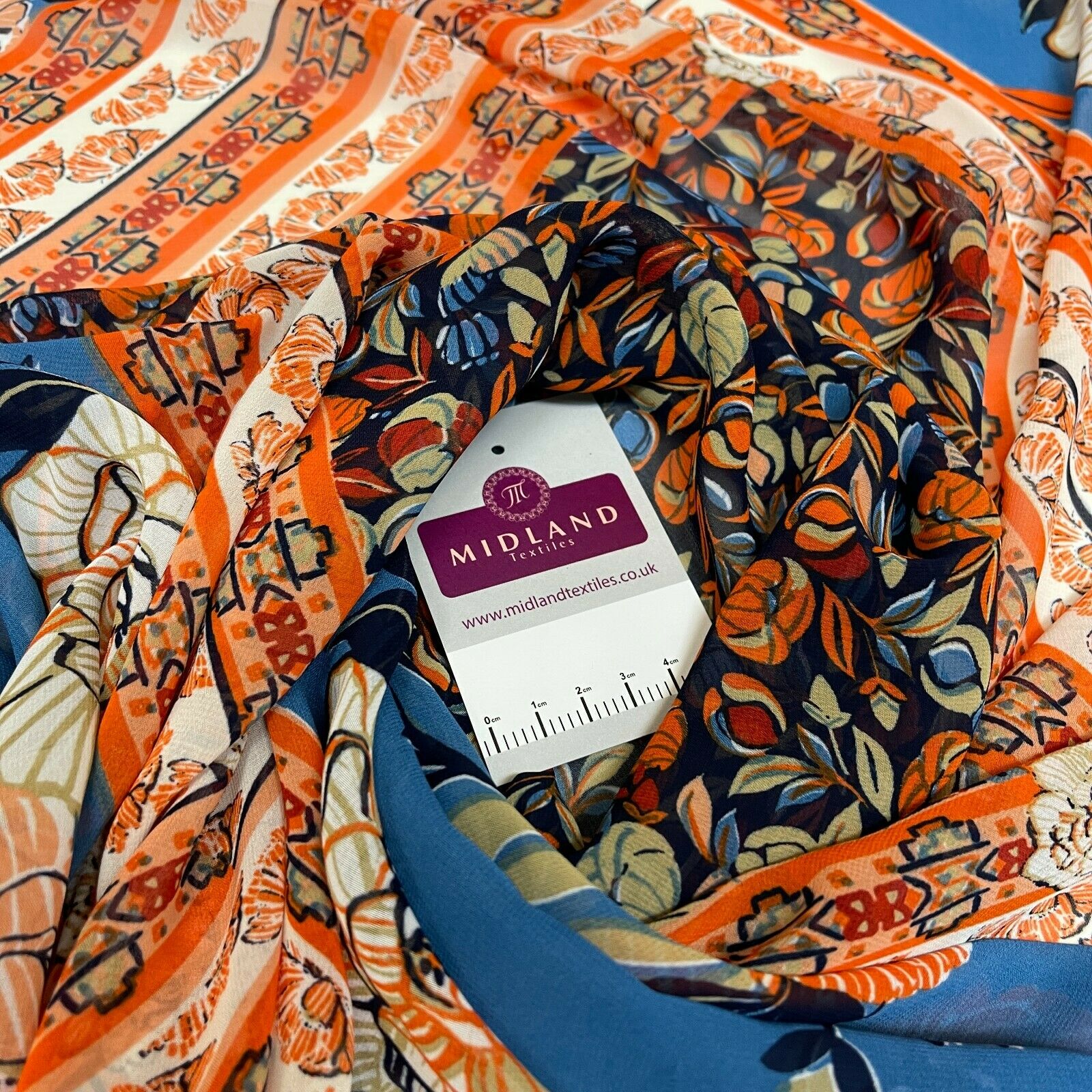 Mixed Designs Floral ornamental Chiffon Georgette Dress scarf Fabric M1556 Mtex