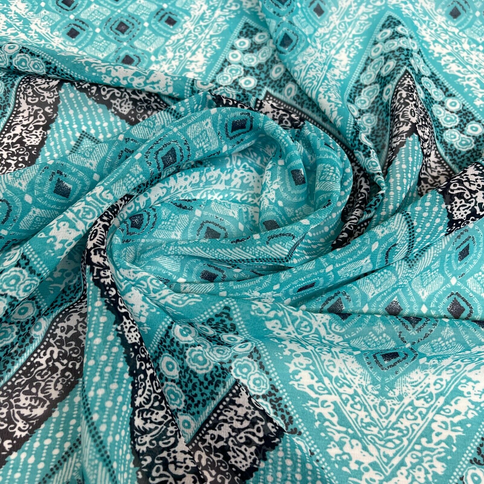 Mixed Designs Floral ornamental Chiffon Georgette Dress scarf Fabric M1556 Mtex