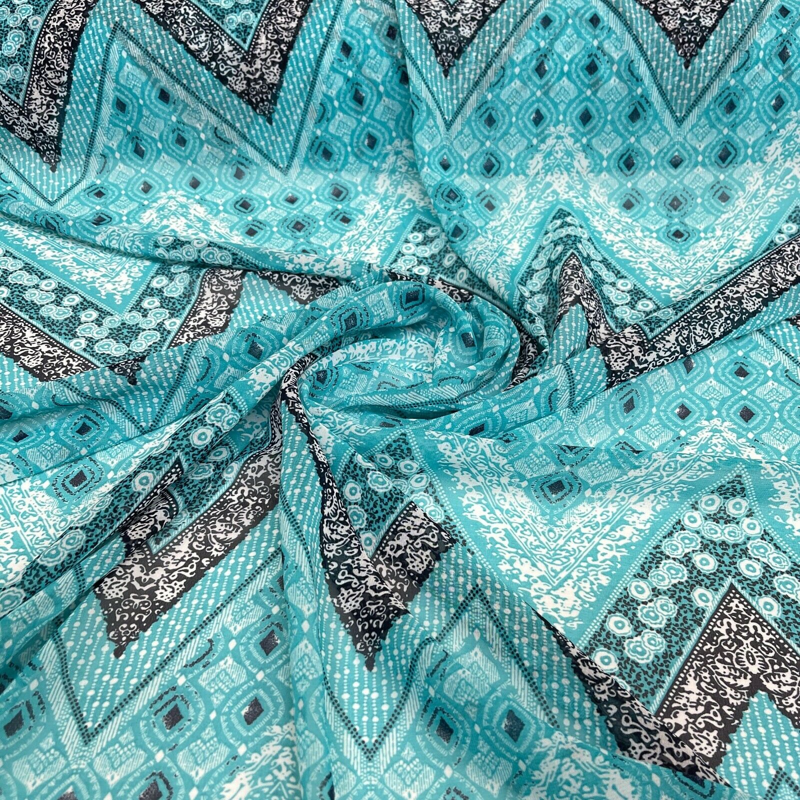 Mixed Designs Floral ornamental Chiffon Georgette Dress scarf Fabric M1556 Mtex