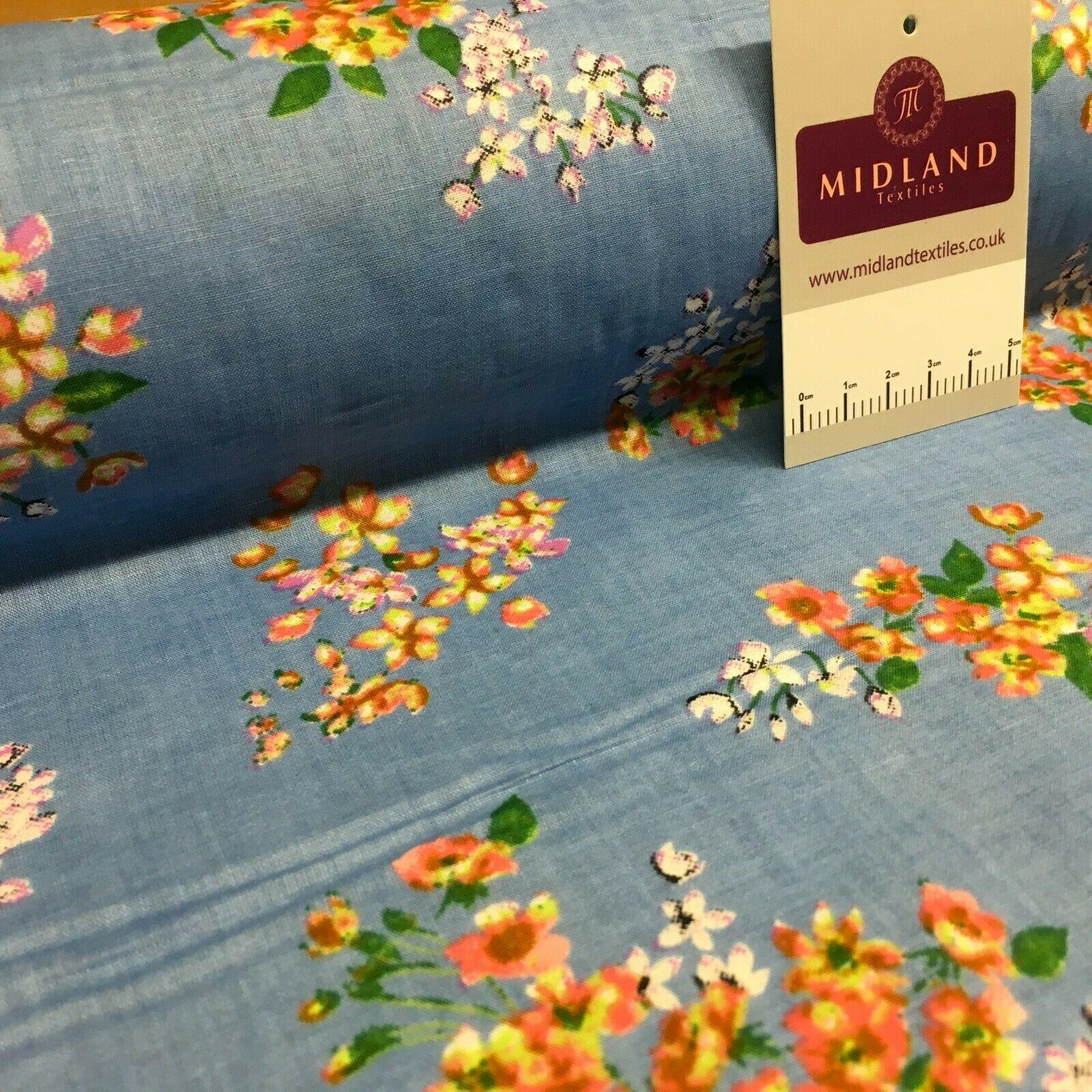Floral Silky Soft 100% Cotton Lawn Dress Fabric M1559Mtex