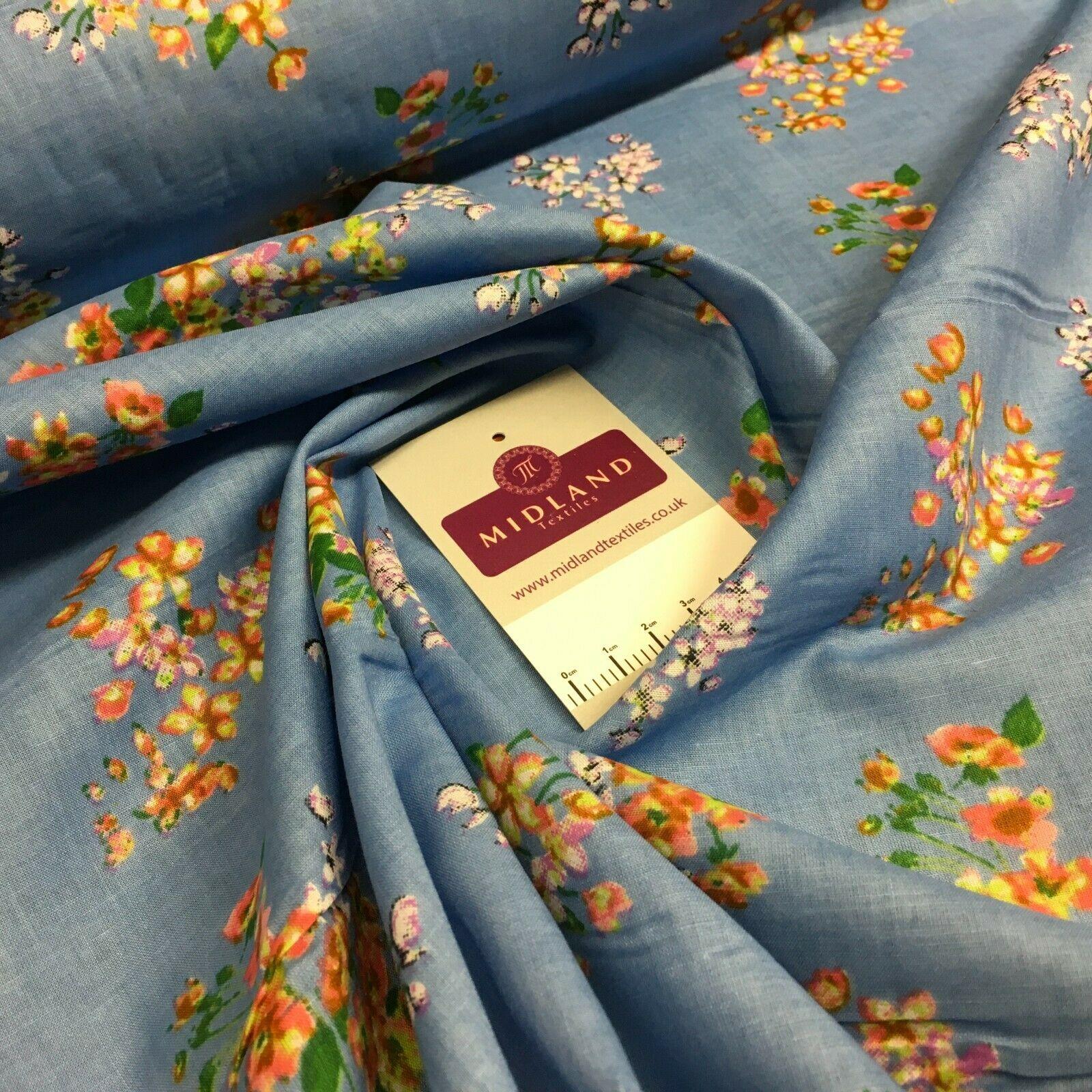 Floral Silky Soft 100% Cotton Lawn Dress Fabric M1559Mtex