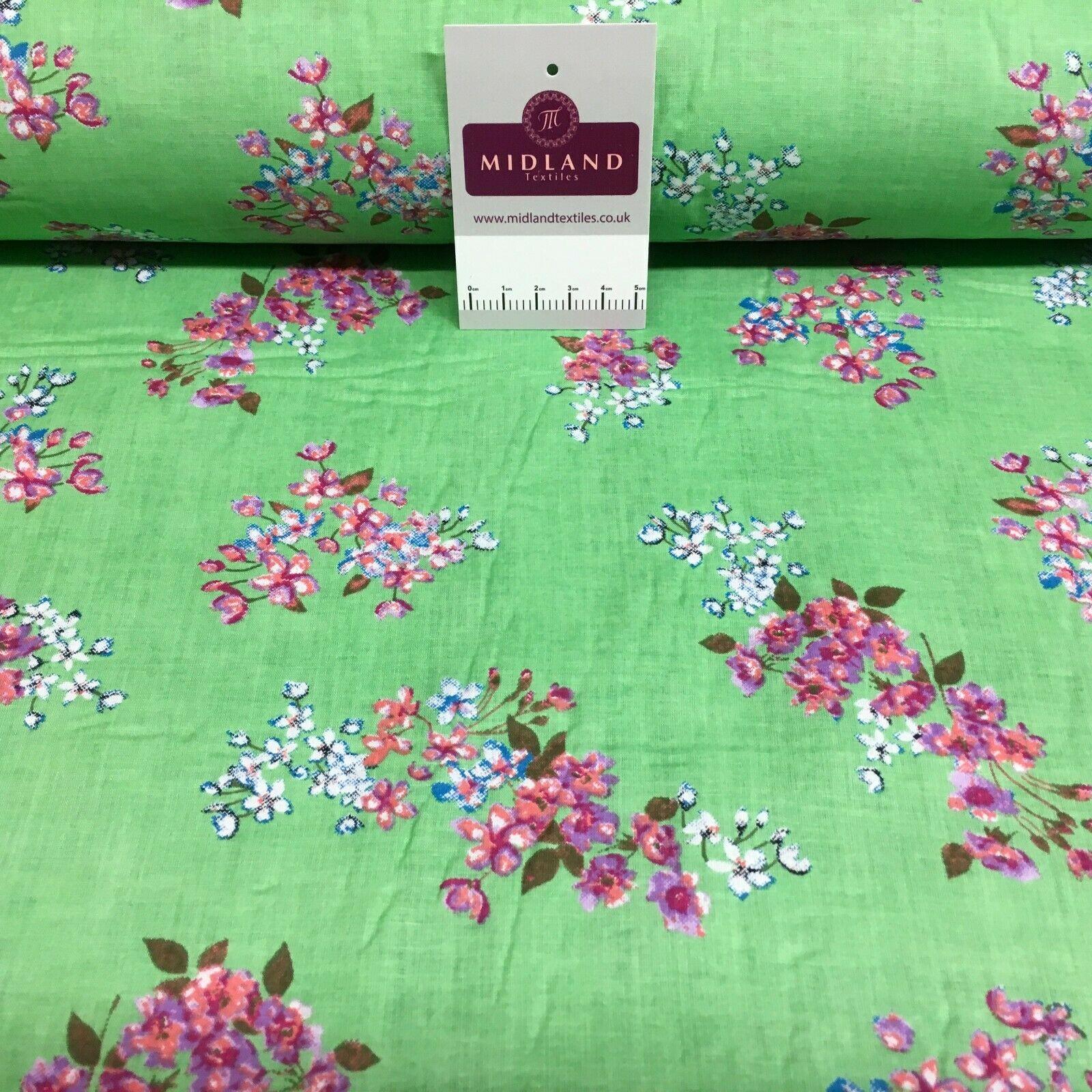 Floral Silky Soft 100% Cotton Lawn Dress Fabric M1559Mtex