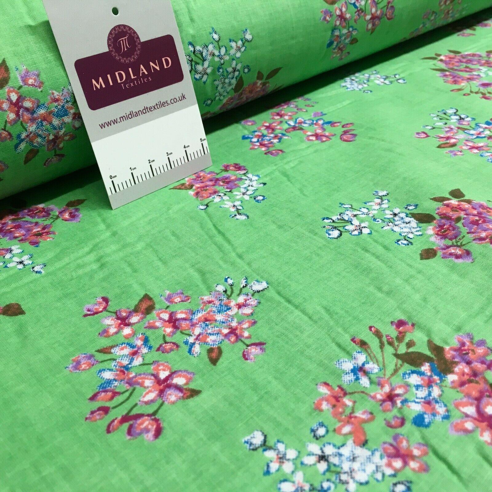 Floral Silky Soft 100% Cotton Lawn Dress Fabric M1559Mtex