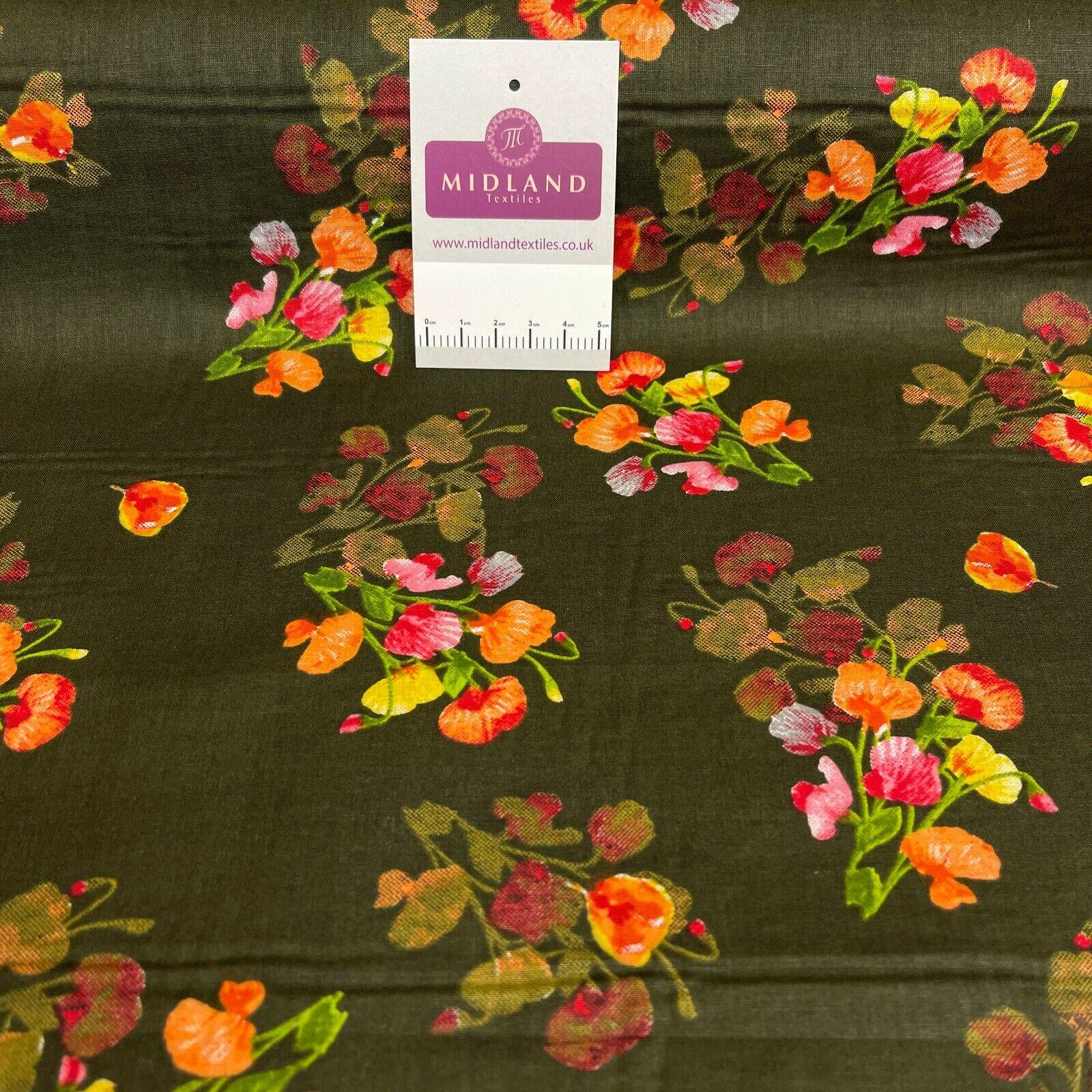 Floral Silky Soft 100% Cotton Lawn Dress Fabric M1558 Mtex