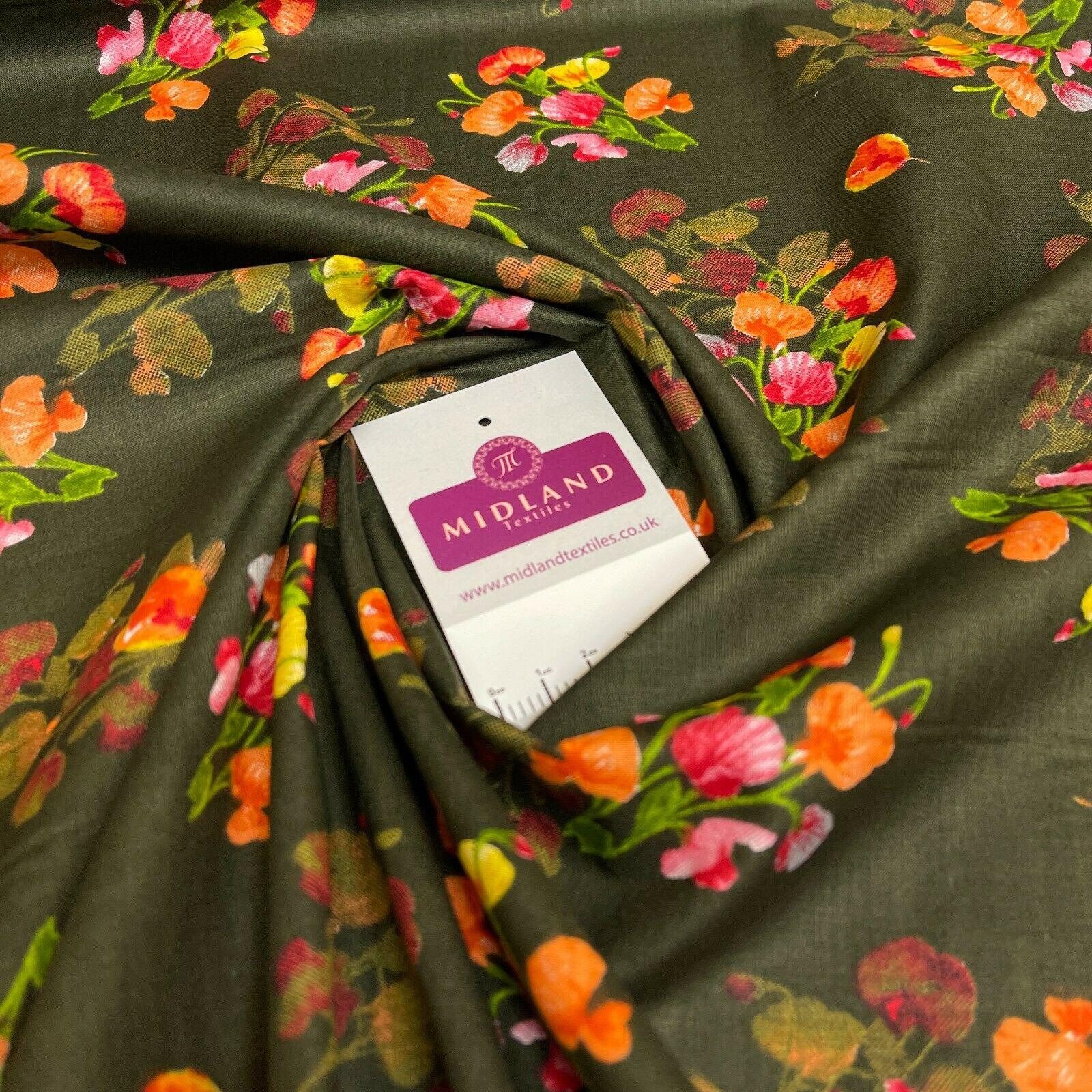 Floral Silky Soft 100% Cotton Lawn Dress Fabric M1558 Mtex
