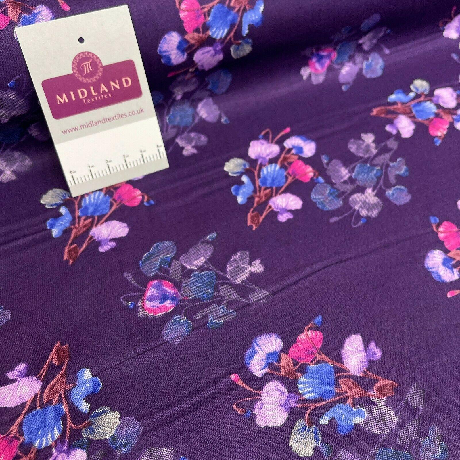 Floral Silky Soft 100% Cotton Lawn Dress Fabric M1558 Mtex