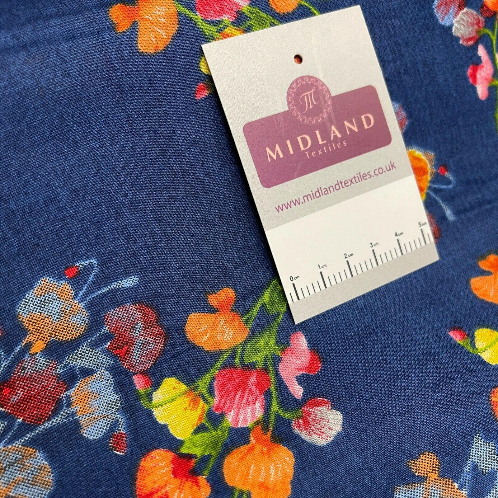 Floral Silky Soft 100% Cotton Lawn Dress Fabric M1558 Mtex