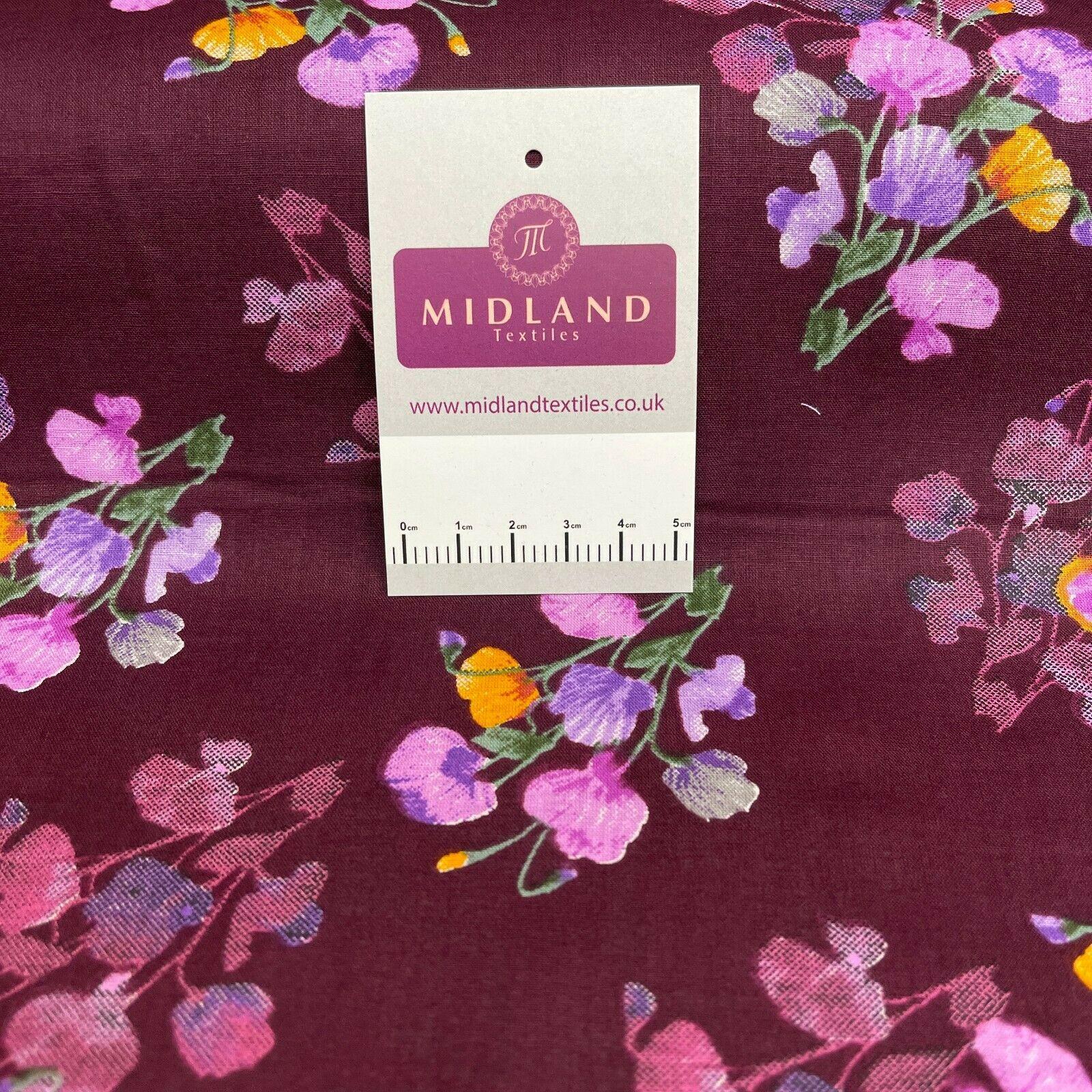 Floral Silky Soft 100% Cotton Lawn Dress Fabric M1558 Mtex