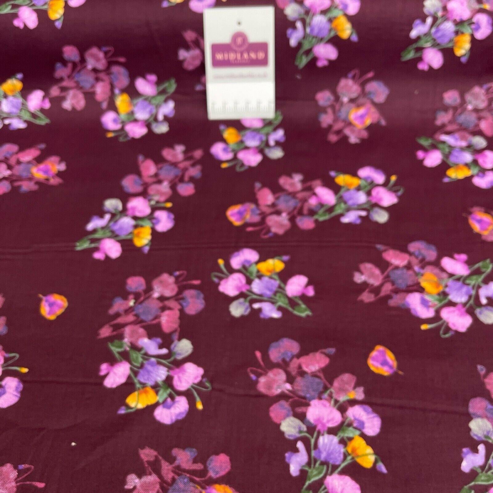 Floral Silky Soft 100% Cotton Lawn Dress Fabric M1558 Mtex