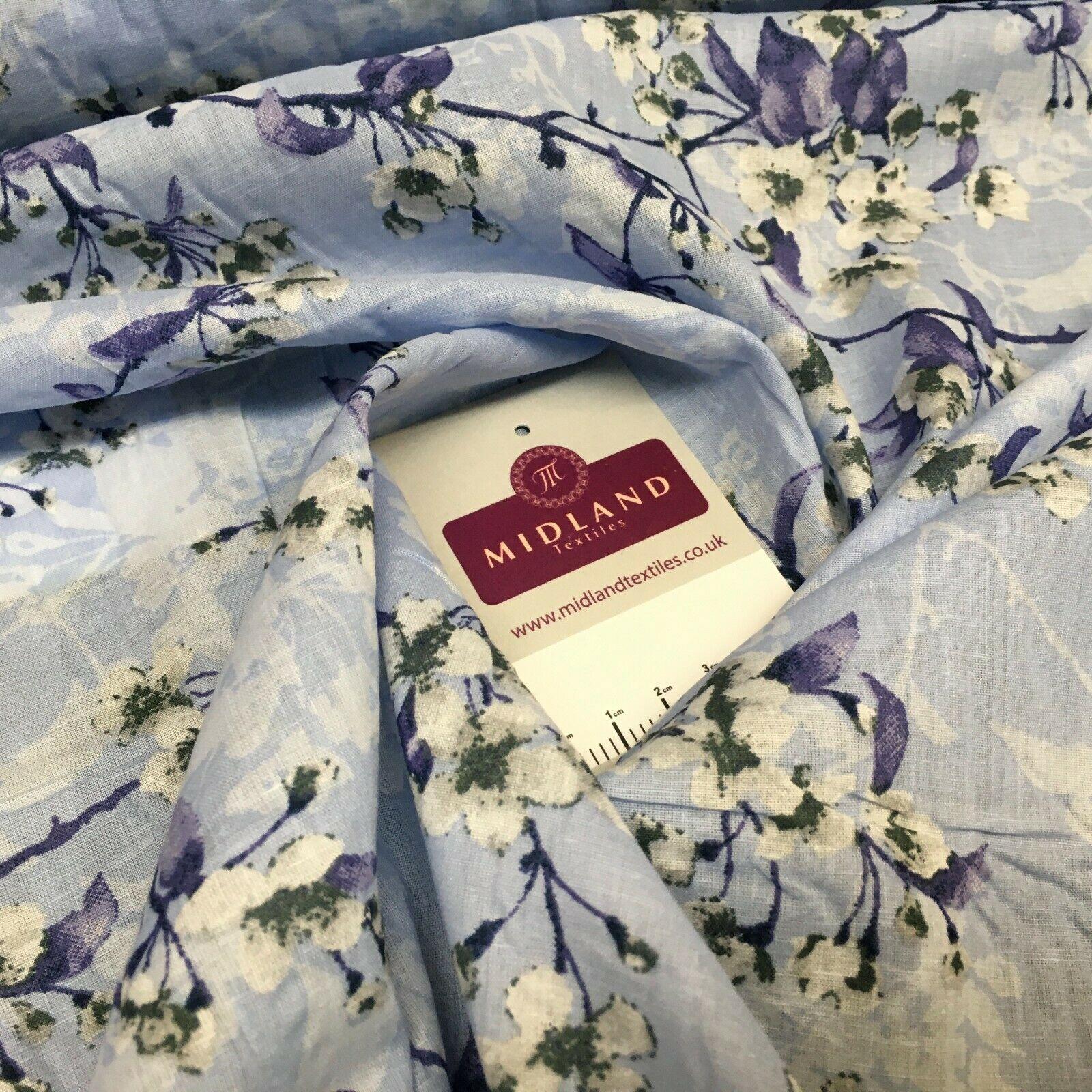 Floral Silky Soft 100% Cotton Lawn Dress Fabric M1560 Mtex