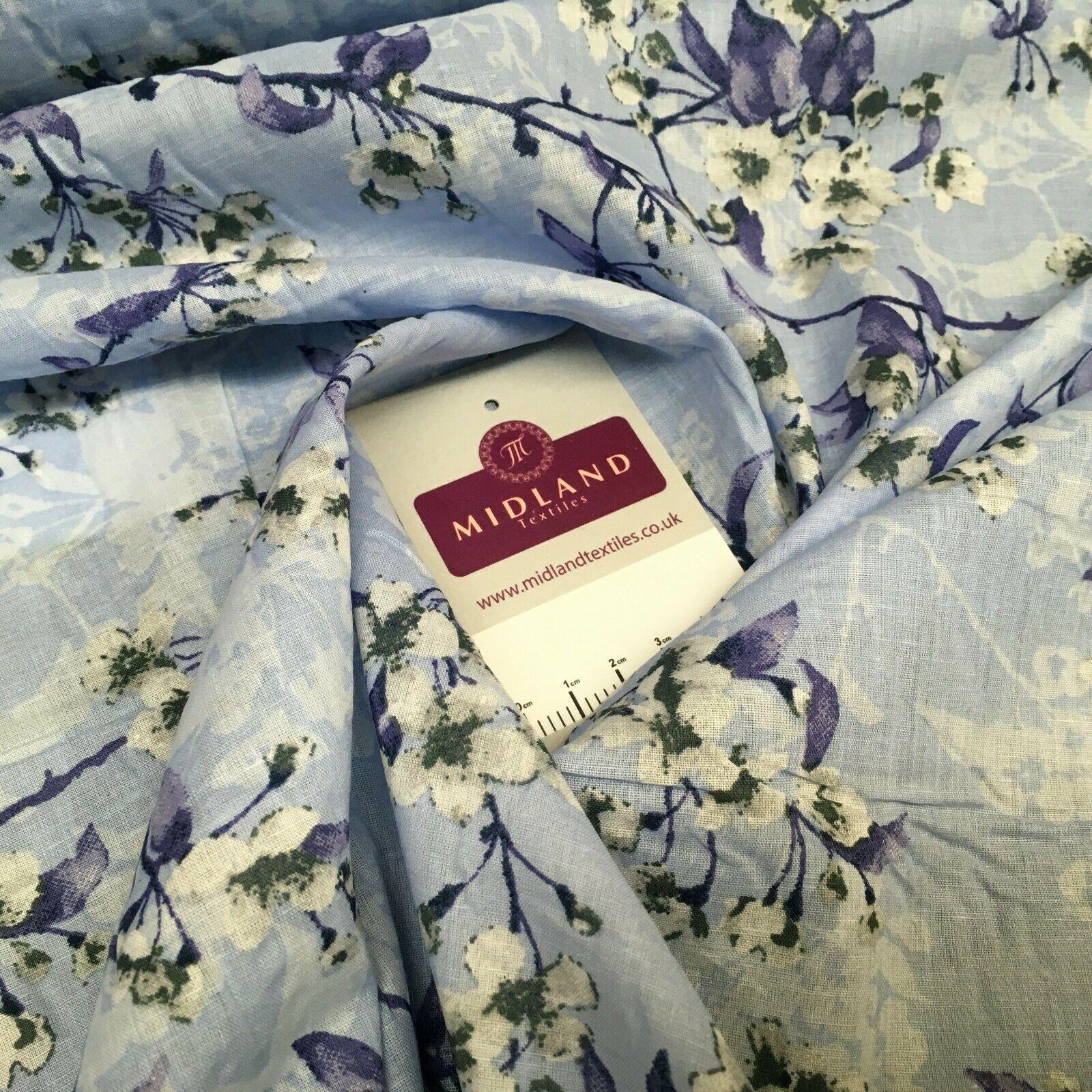 Floral Silky Soft 100% Cotton Lawn Dress Fabric M1560 Mtex