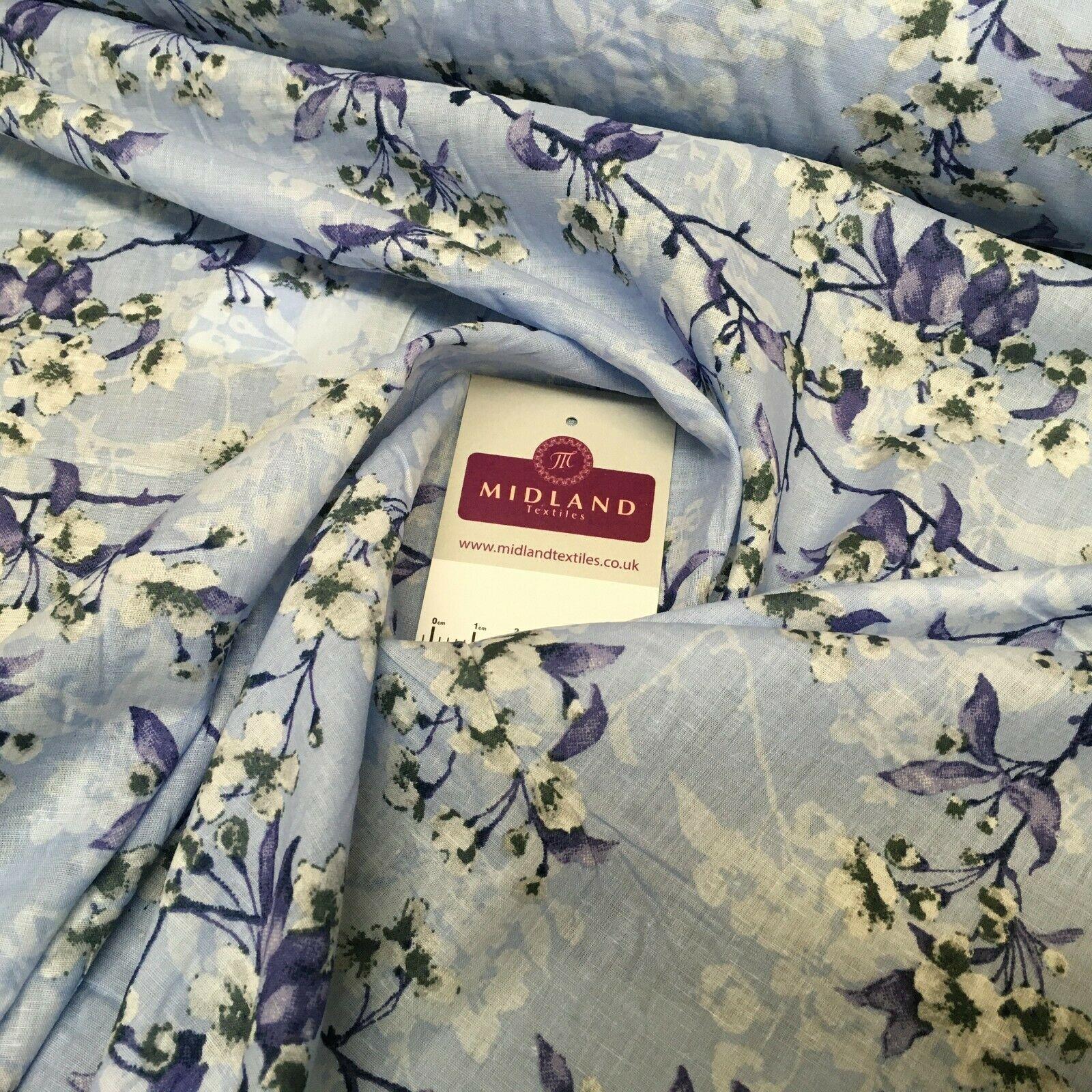 Floral Silky Soft 100% Cotton Lawn Dress Fabric M1560 Mtex