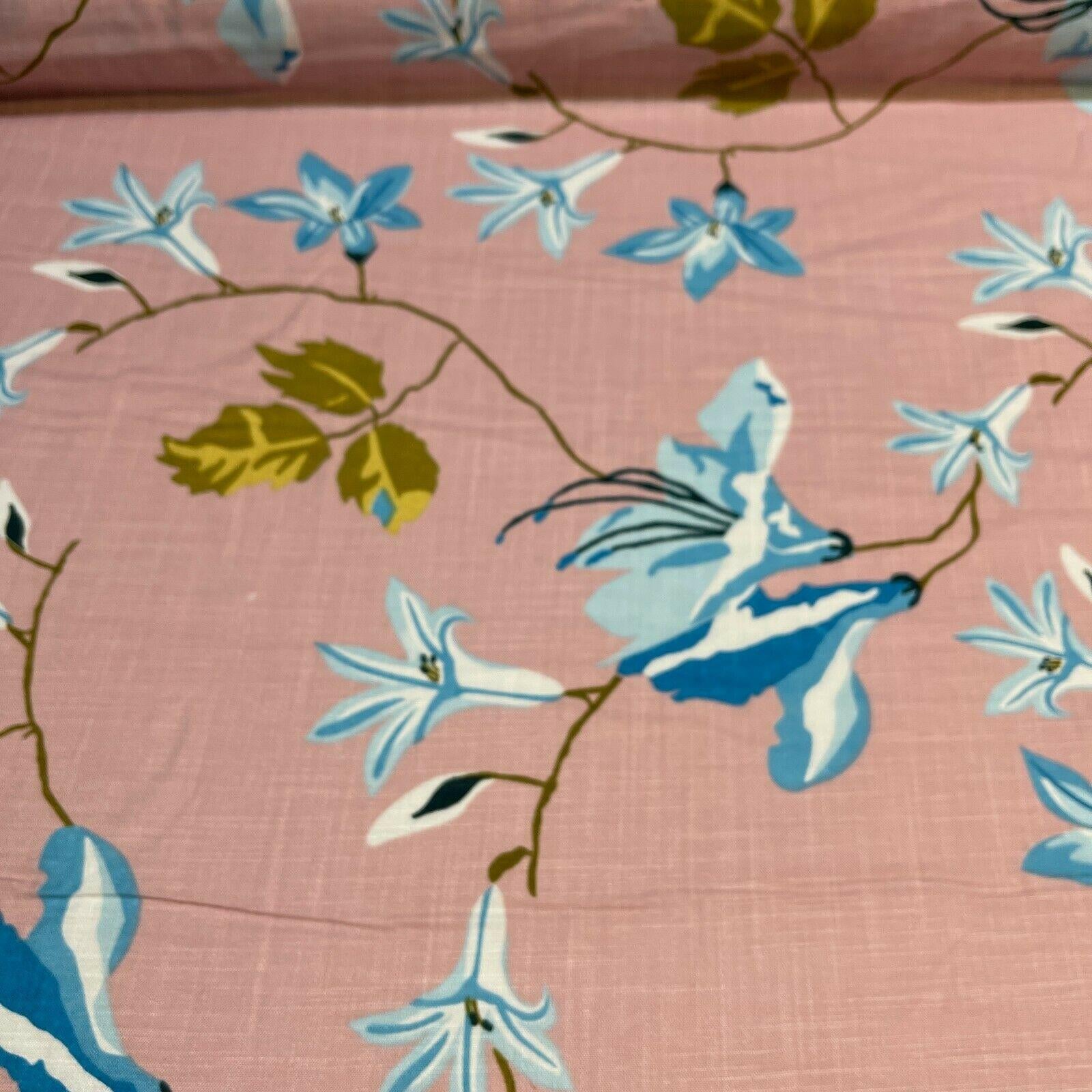 Large Floral Linen Rayon Dress Fabric M1574 Mtex