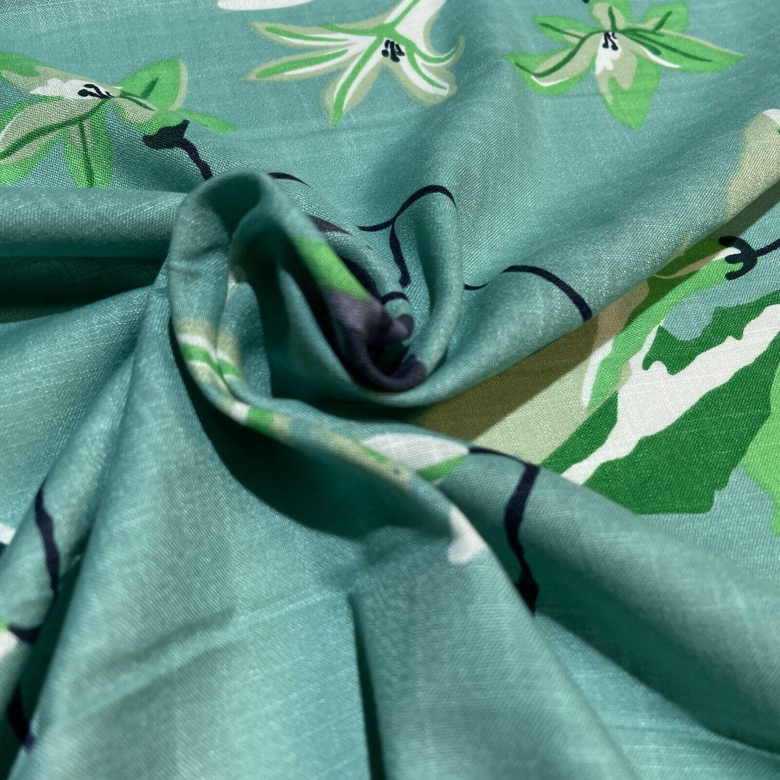 Large Floral Linen Rayon Dress Fabric M1574 Mtex