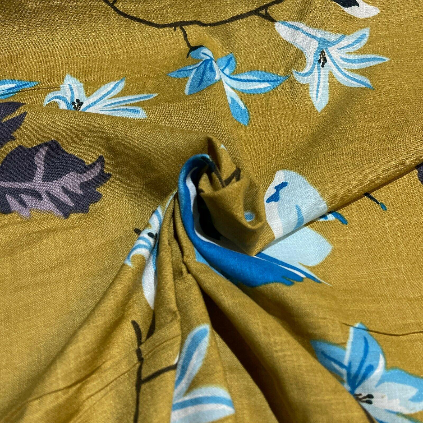 Large Floral Linen Rayon Dress Fabric M1574 Mtex